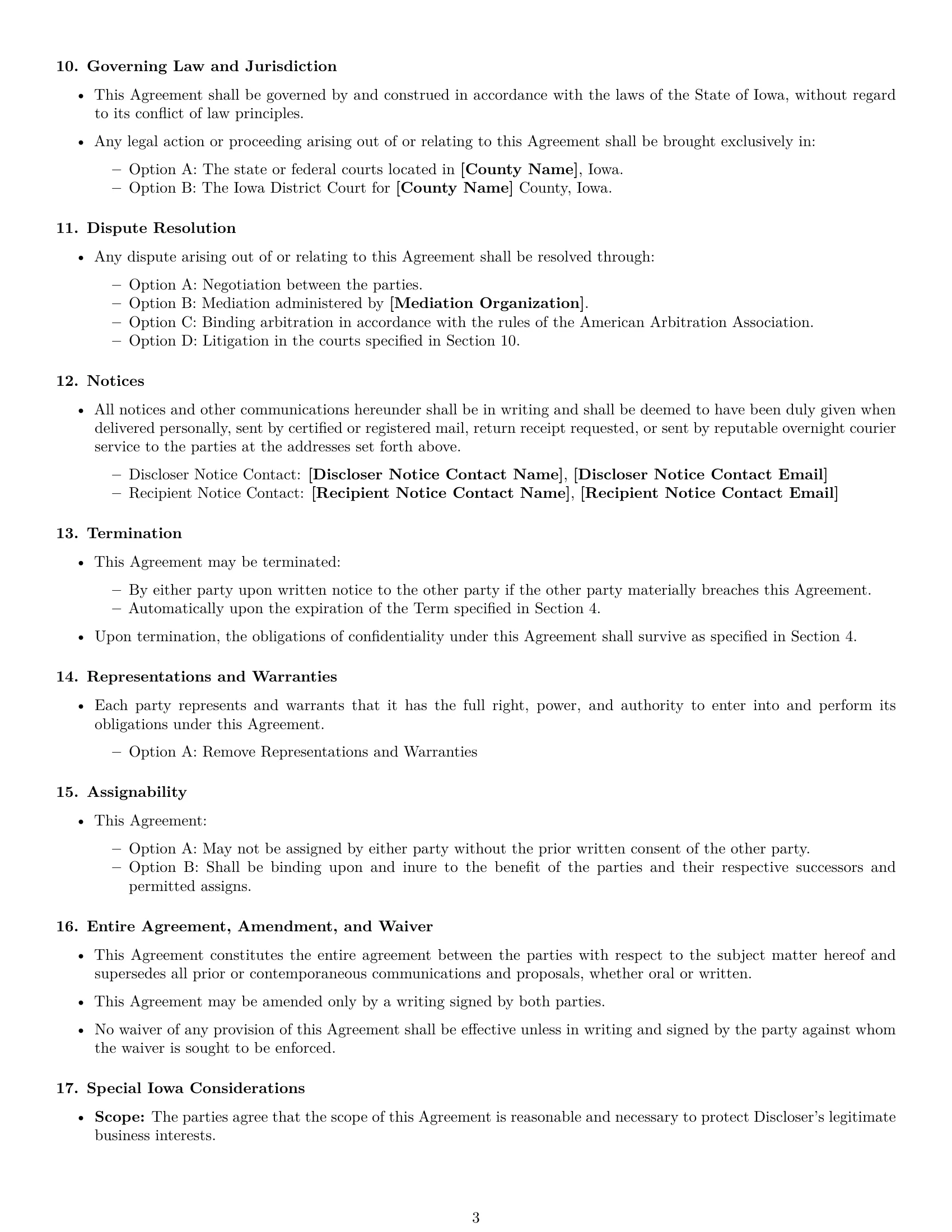 Preview page 3 of Free Iowa nda template