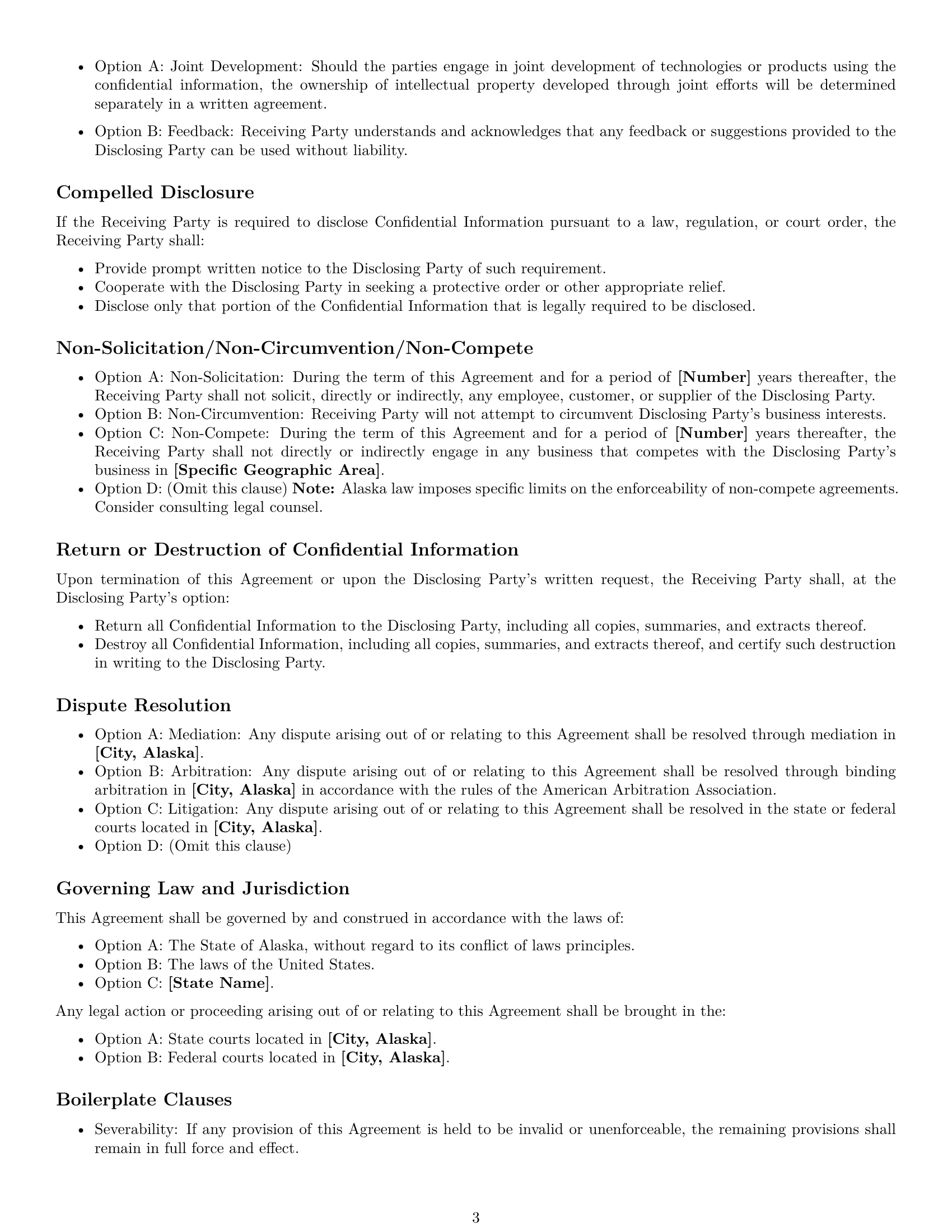 Preview page 3 of Free Alaska nda template
