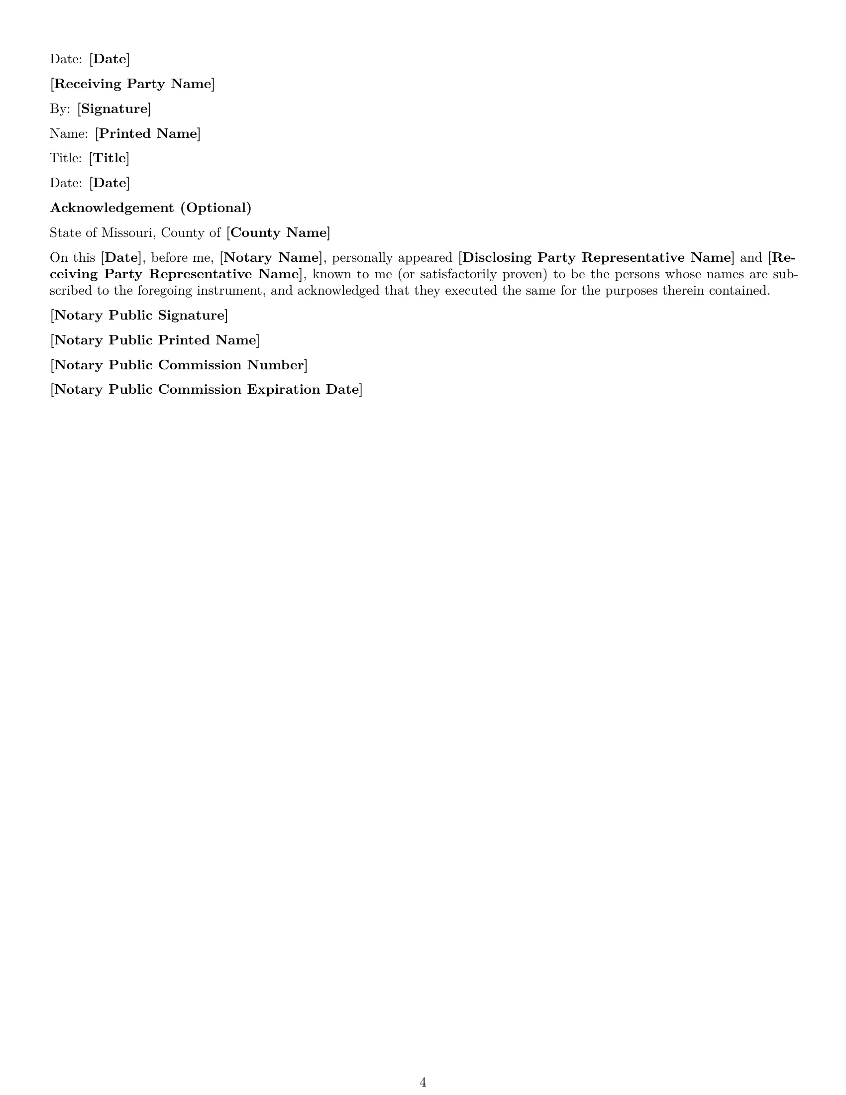 Preview page 4 of Free Missouri nda template