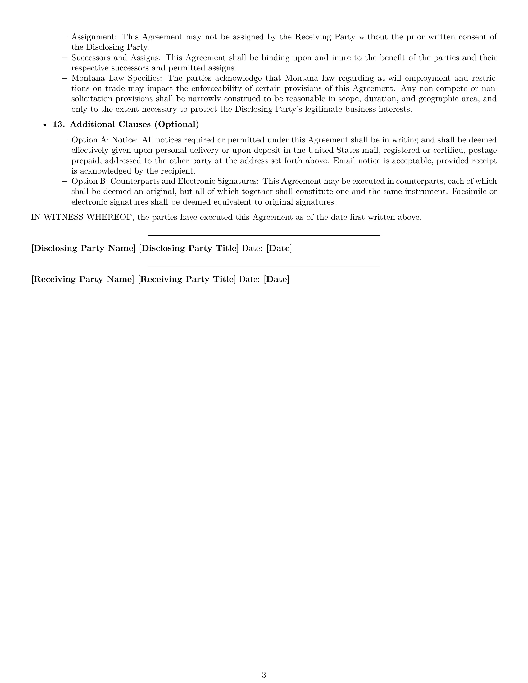 Preview page 3 of Free Montana nda template