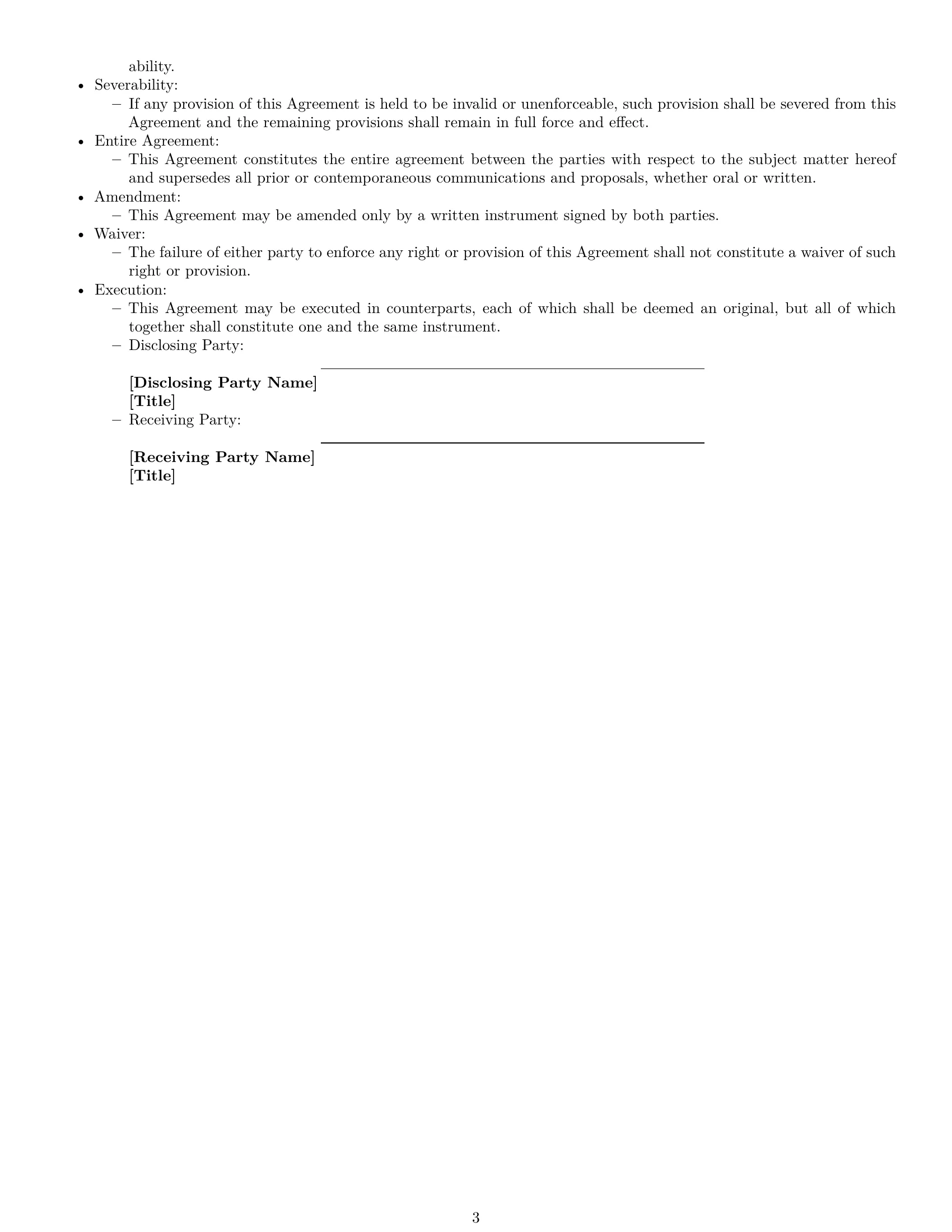 Preview page 3 of Free Arizona nda template