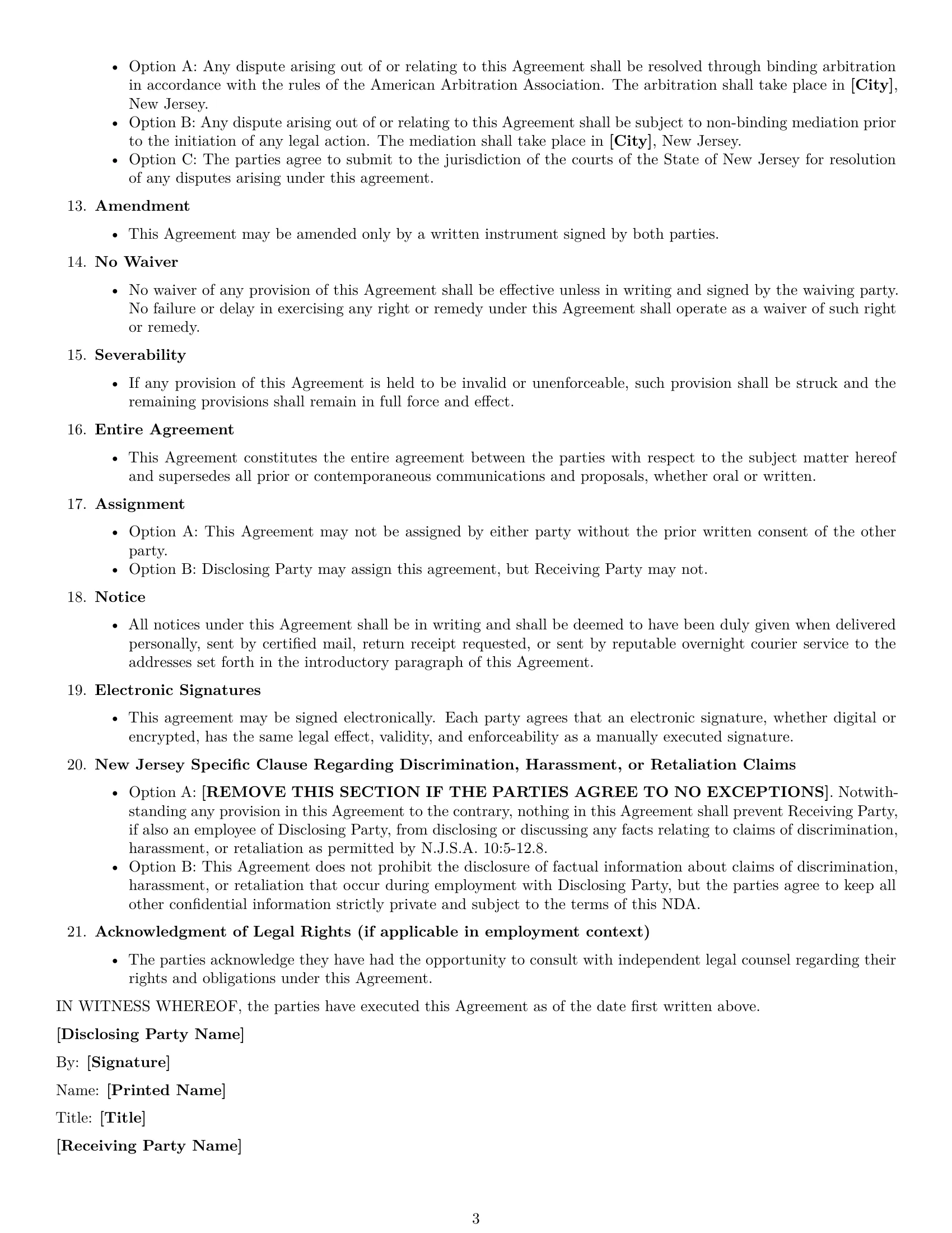 Preview page 3 of Free New Jersey nda template