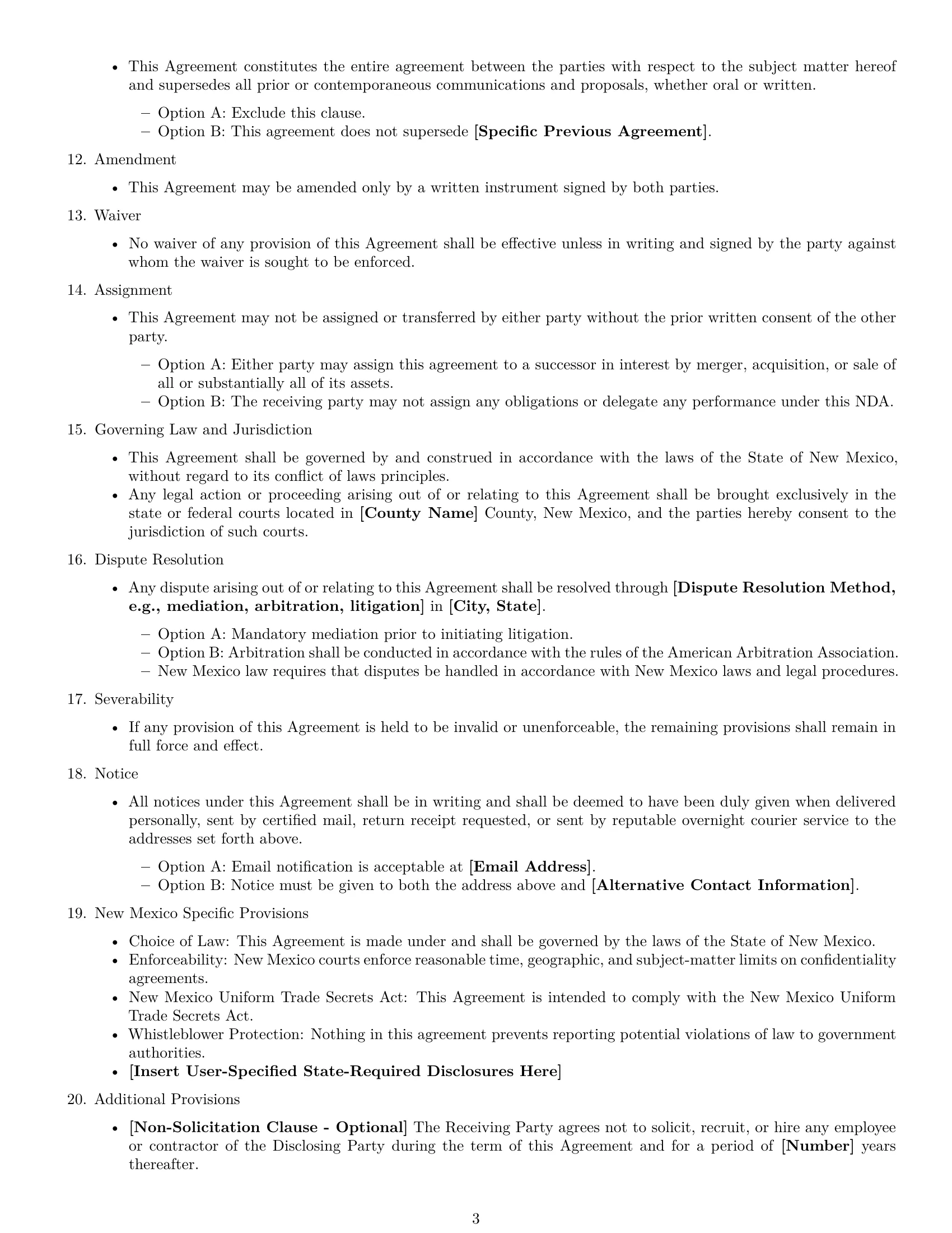 Preview page 3 of Free New Mexico nda template