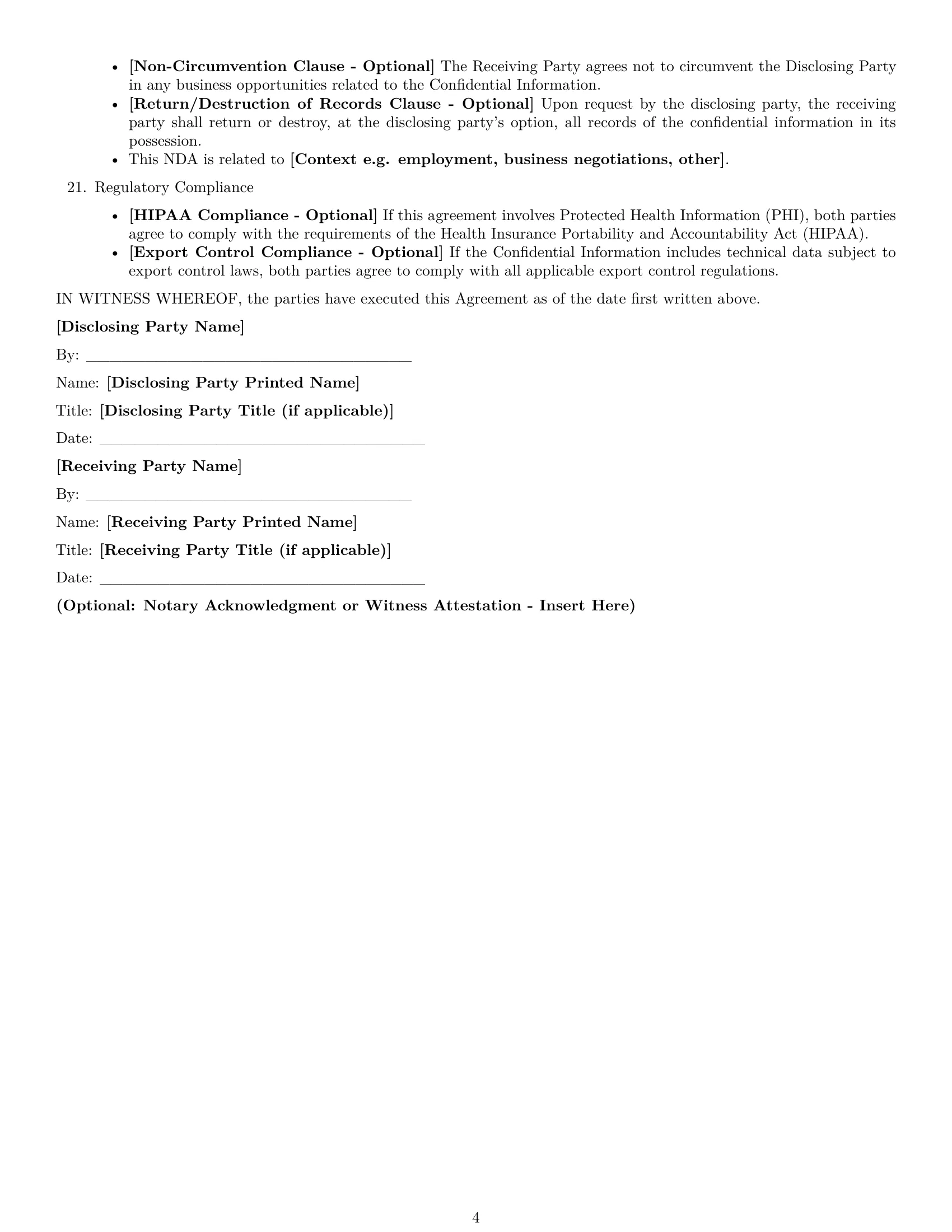 Preview page 4 of Free New Mexico nda template
