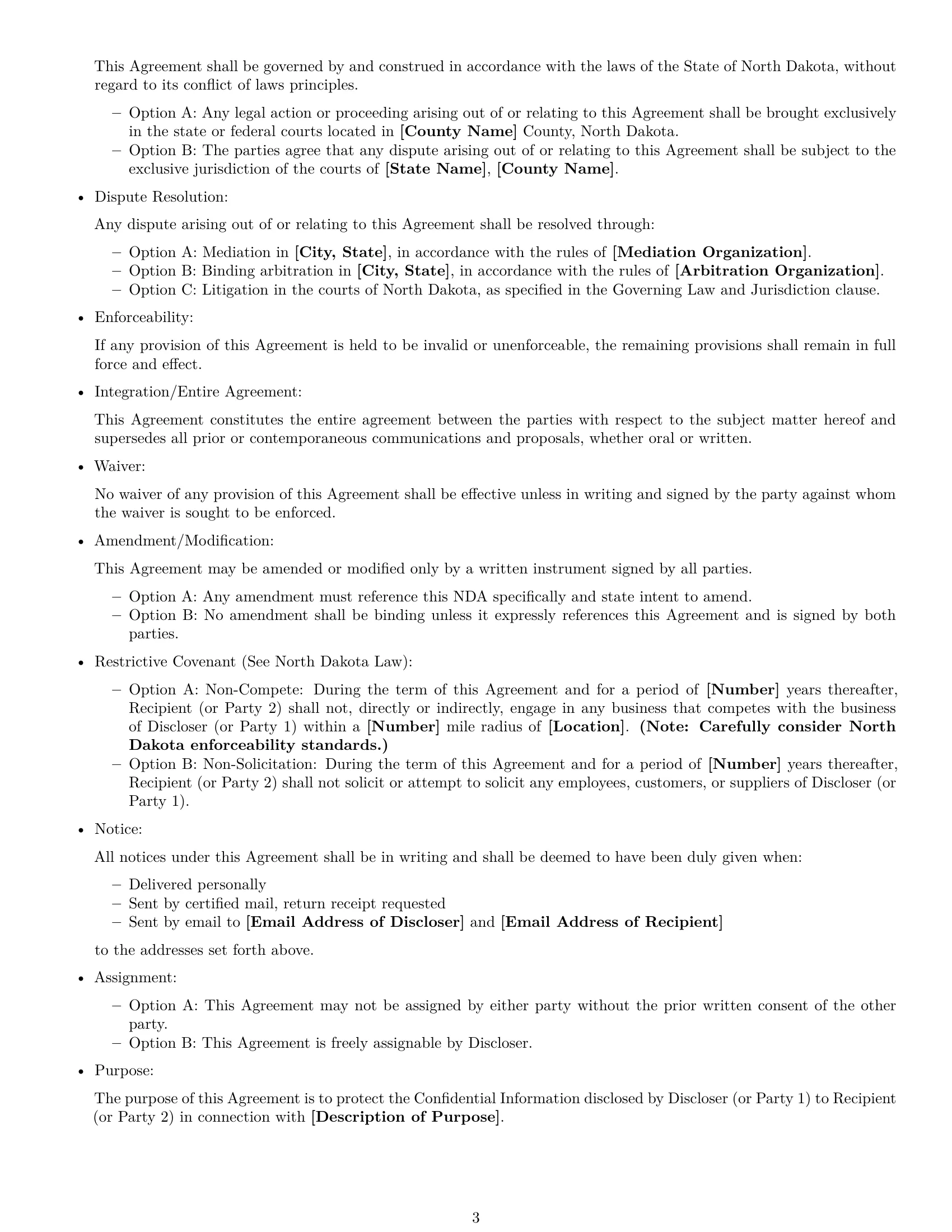 Preview page 3 of Free North Dakota nda template