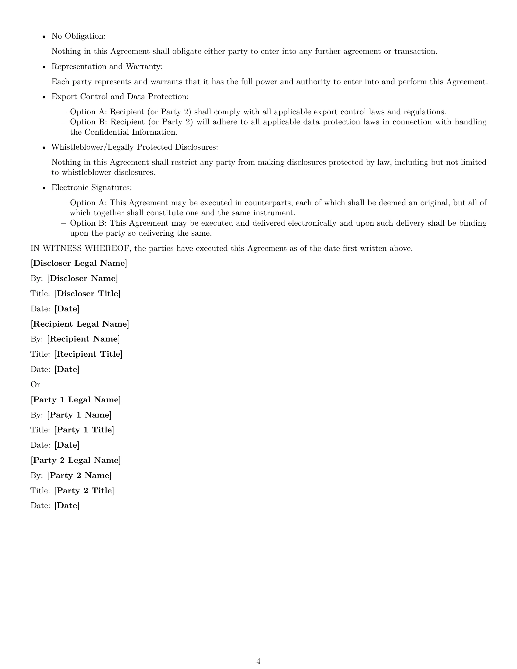 Preview page 4 of Free North Dakota nda template