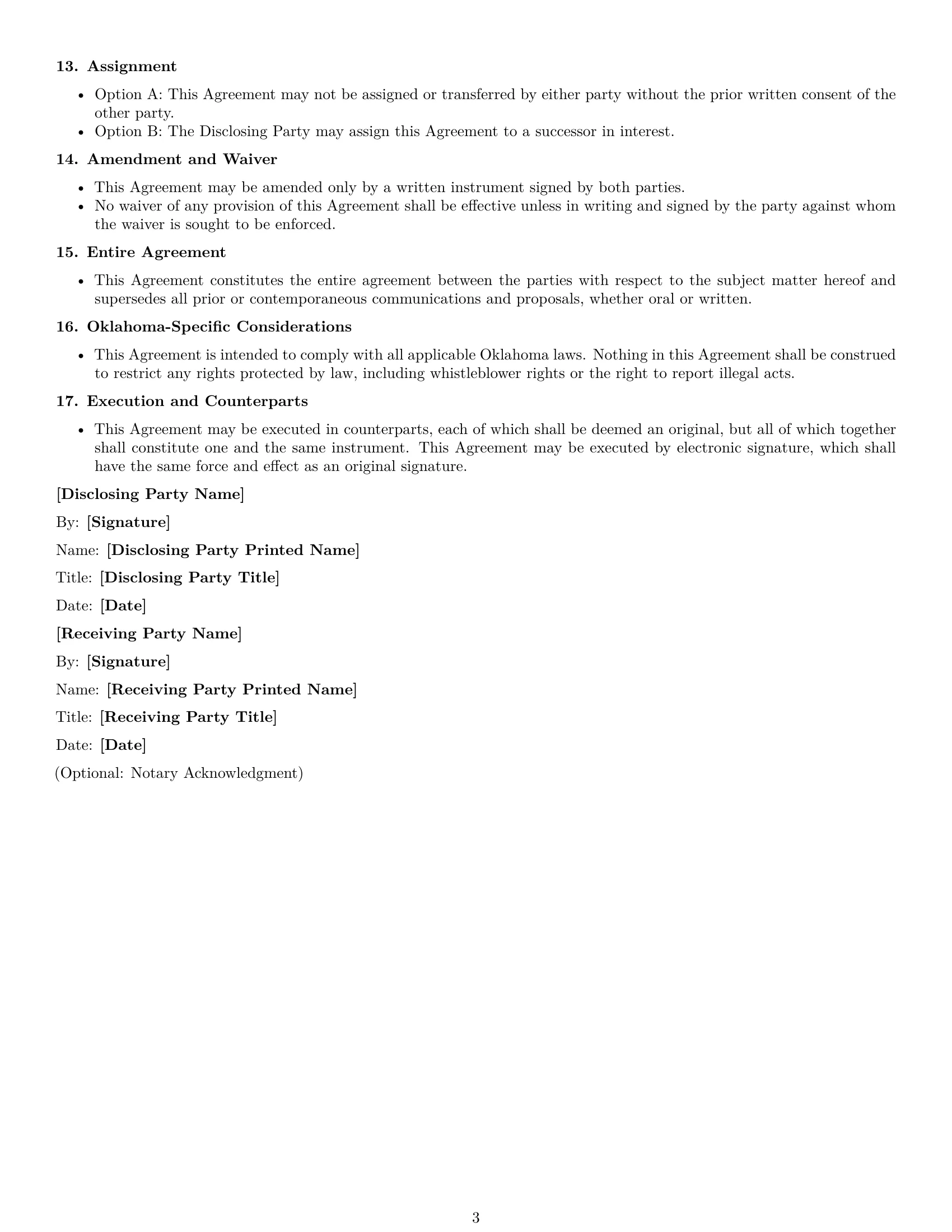 Preview page 3 of Free Oklahoma nda template