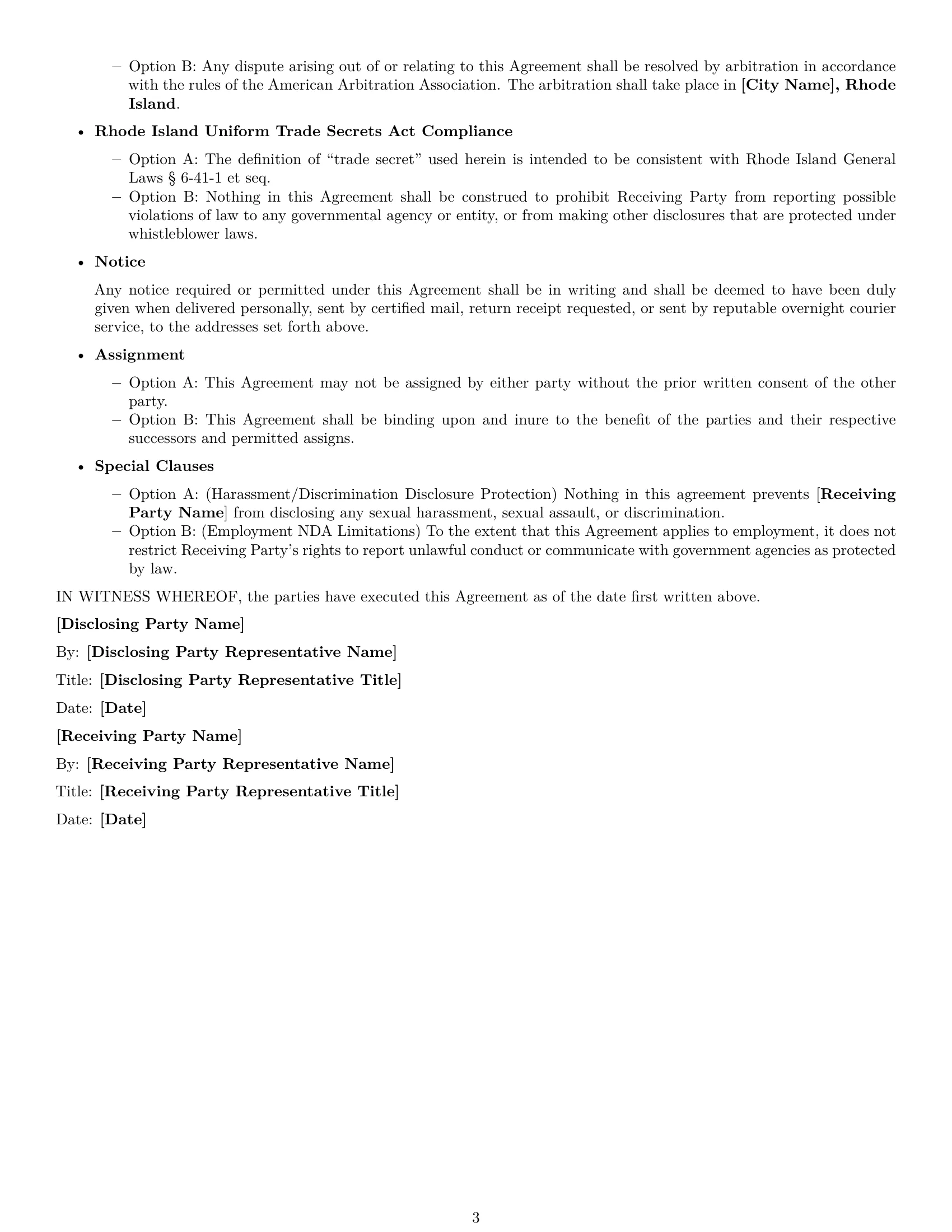 Preview page 3 of Free Rhode Island nda template