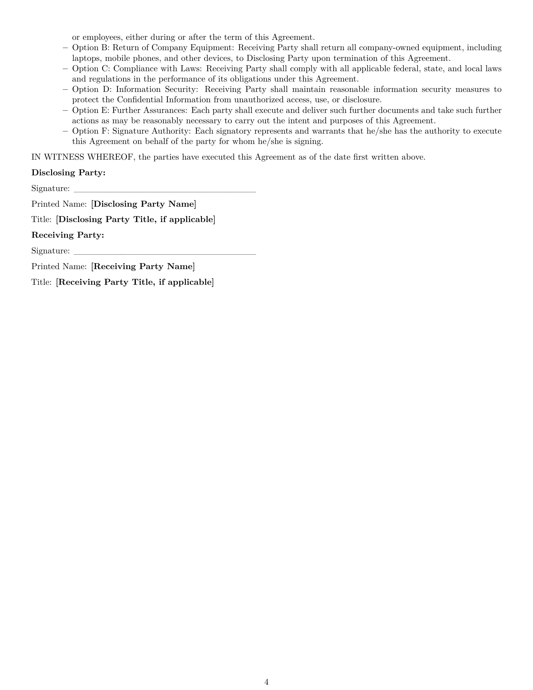 Preview page 4 of Free South Dakota nda template