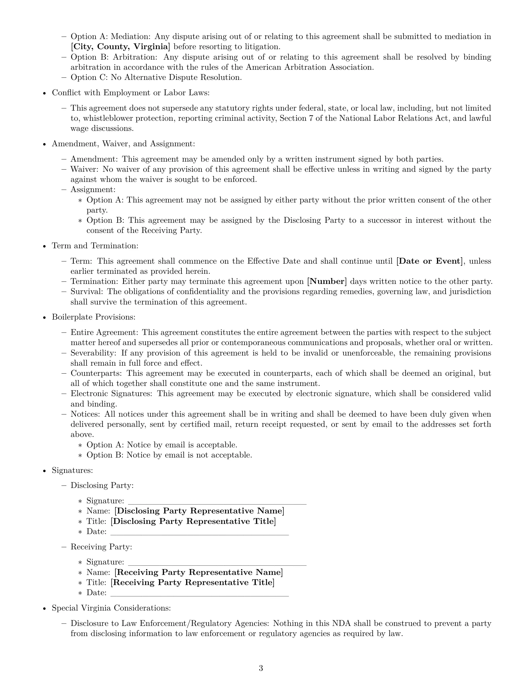 Preview page 3 of Free Virginia nda template