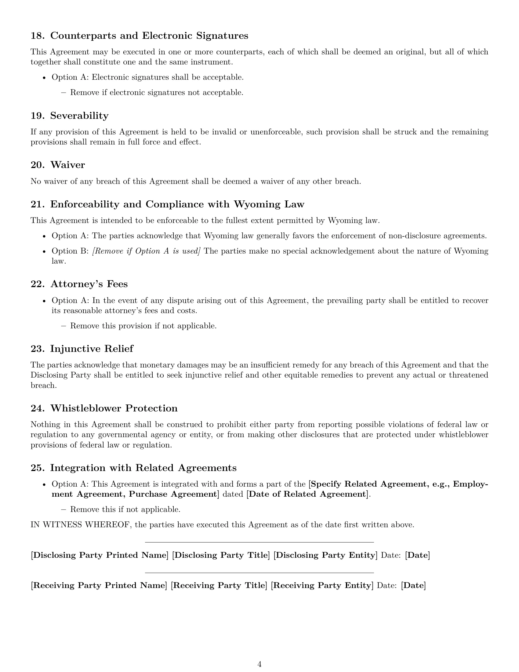 Preview page 4 of Free Wyoming nda template