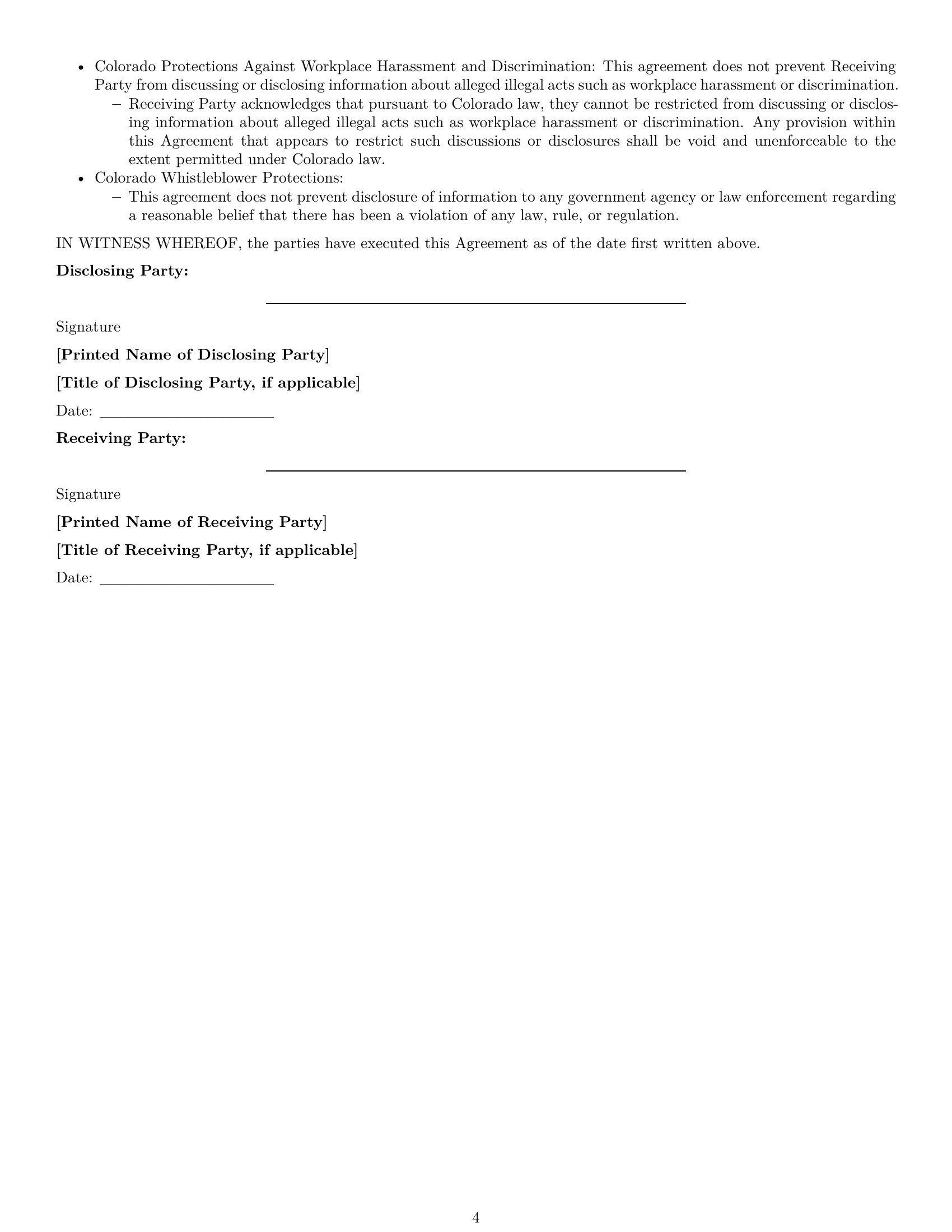 Preview page 4 of Free Colorado nda template
