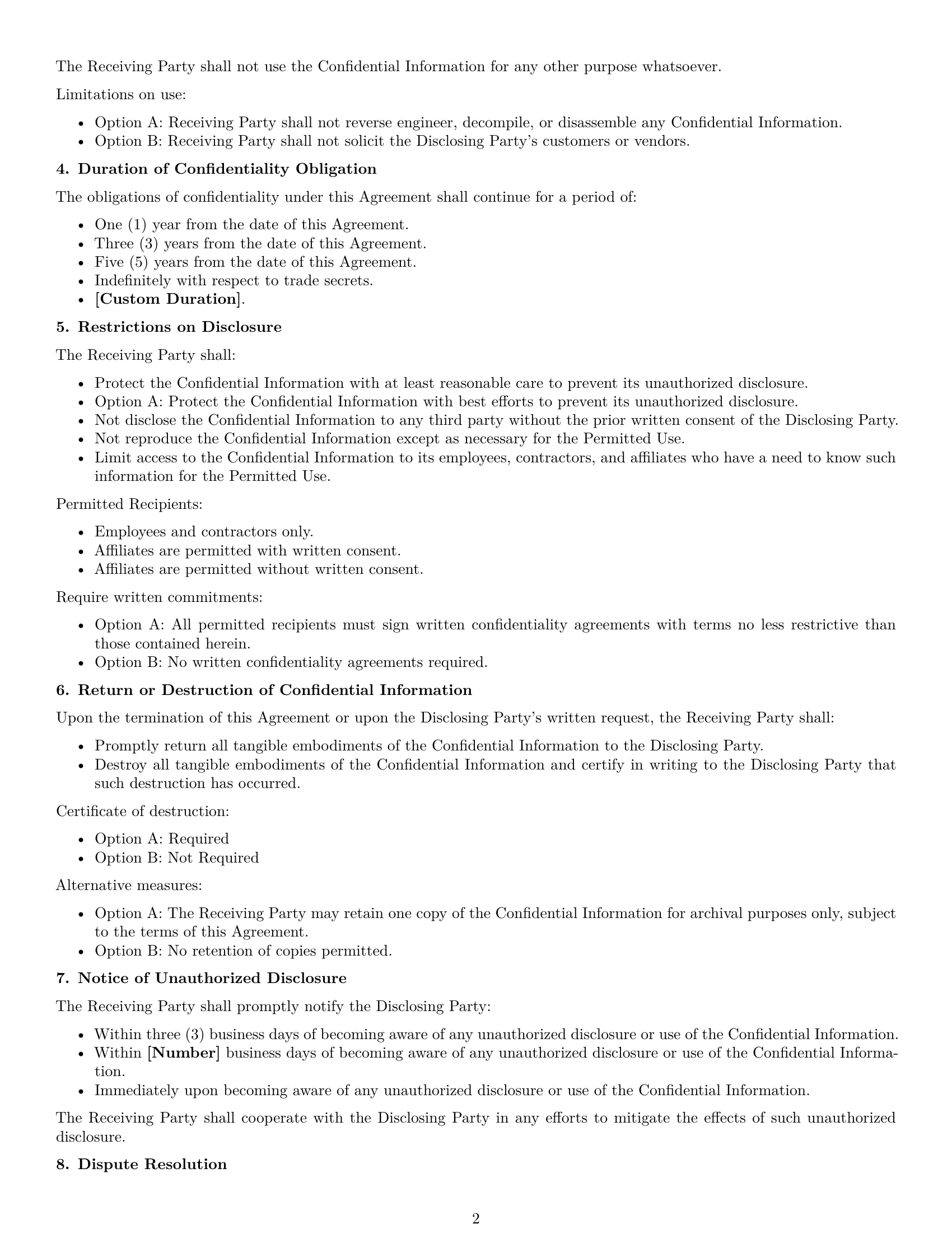 Preview page 2 of Free Delaware nda template