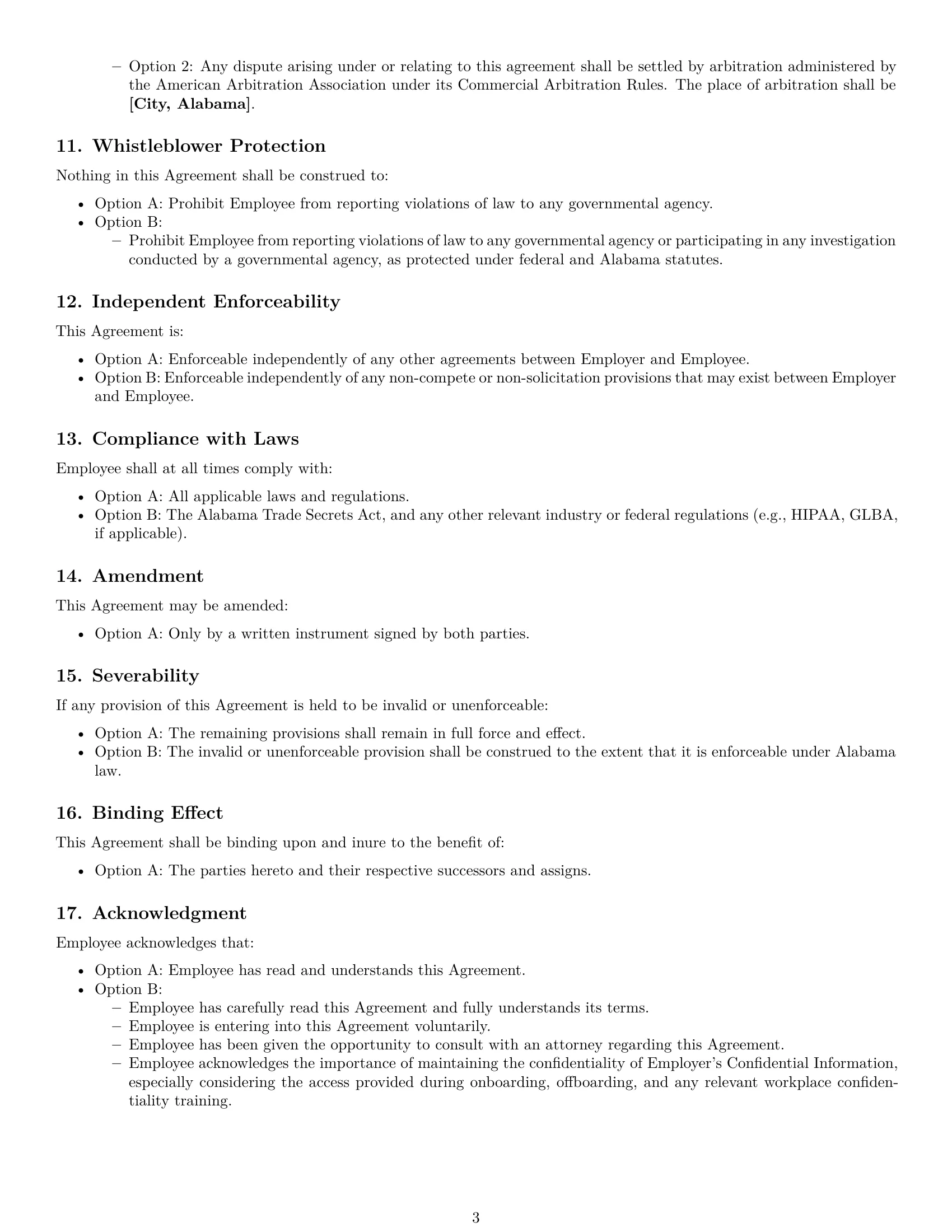 Preview page 3 of Free Alabama employee nda template