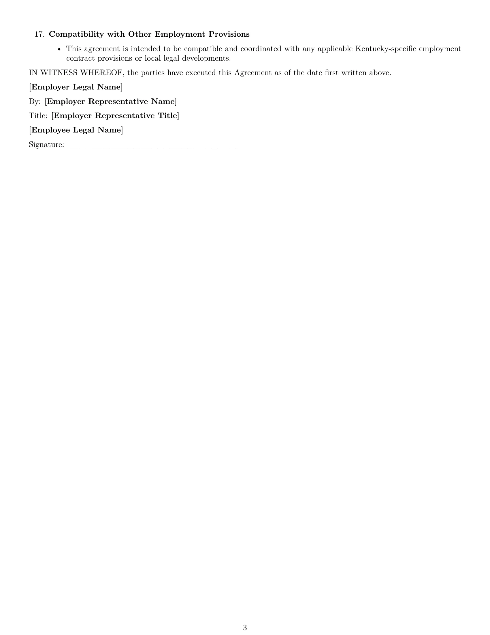 Preview page 3 of Free Kentucky employee nda template