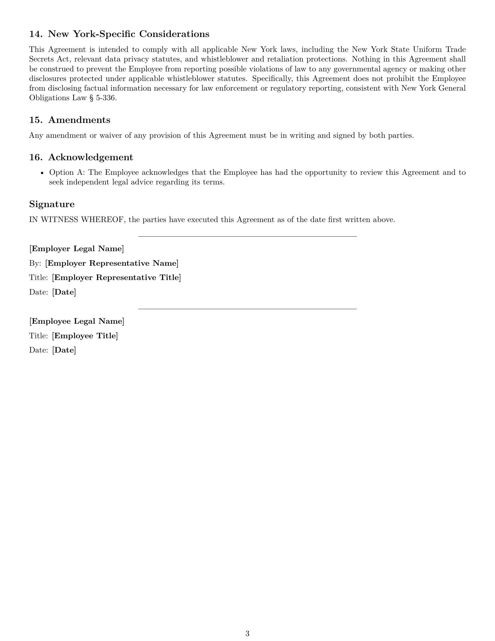 Preview page 3 of Free New York employee nda template