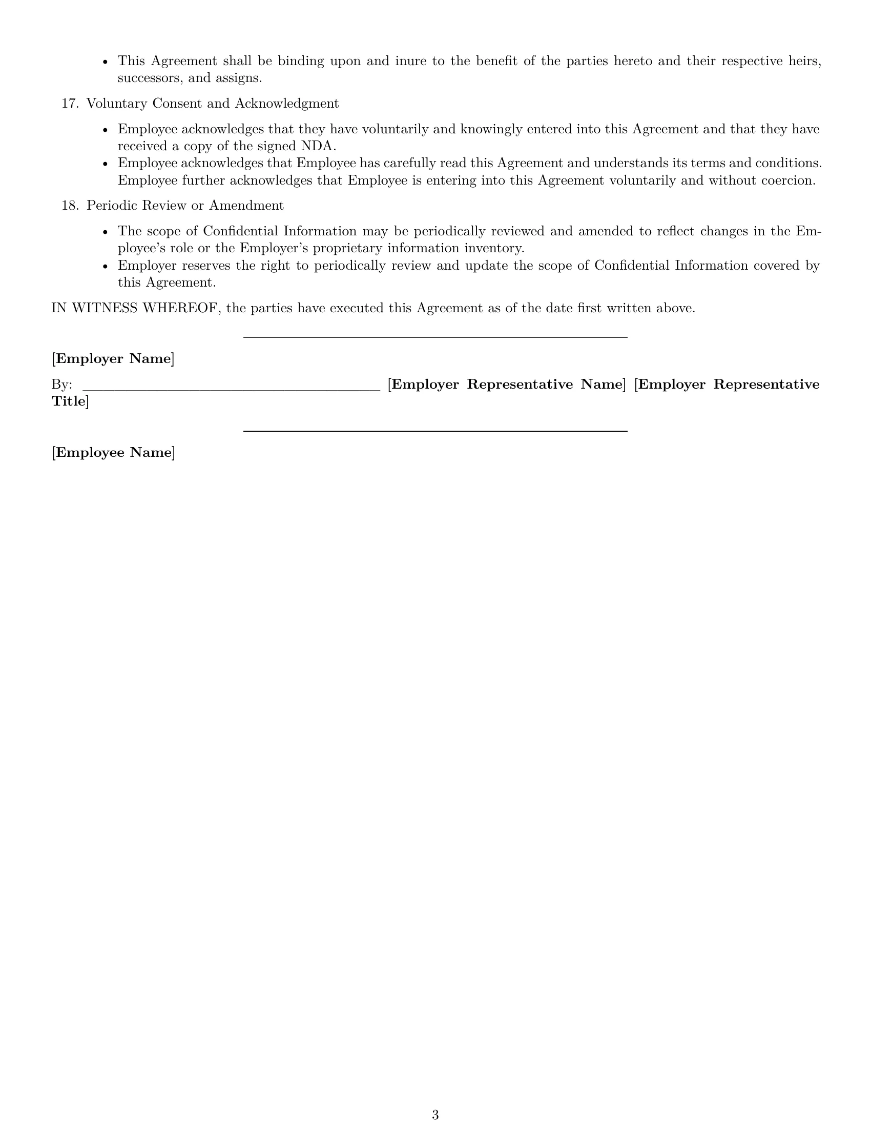 Preview page 3 of Free Ohio employee nda template