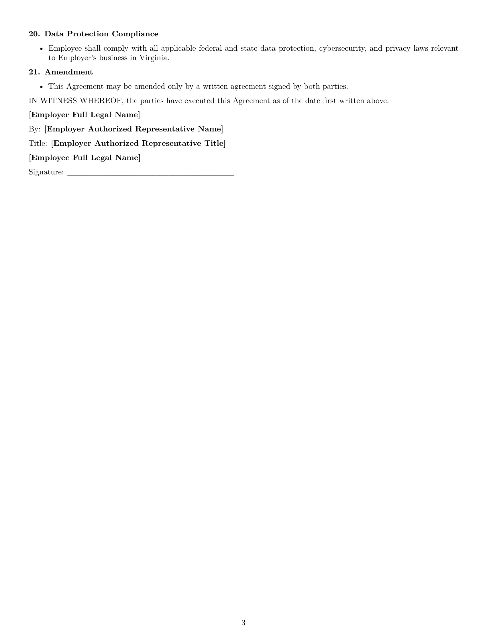 Preview page 3 of Free Virginia employee nda template