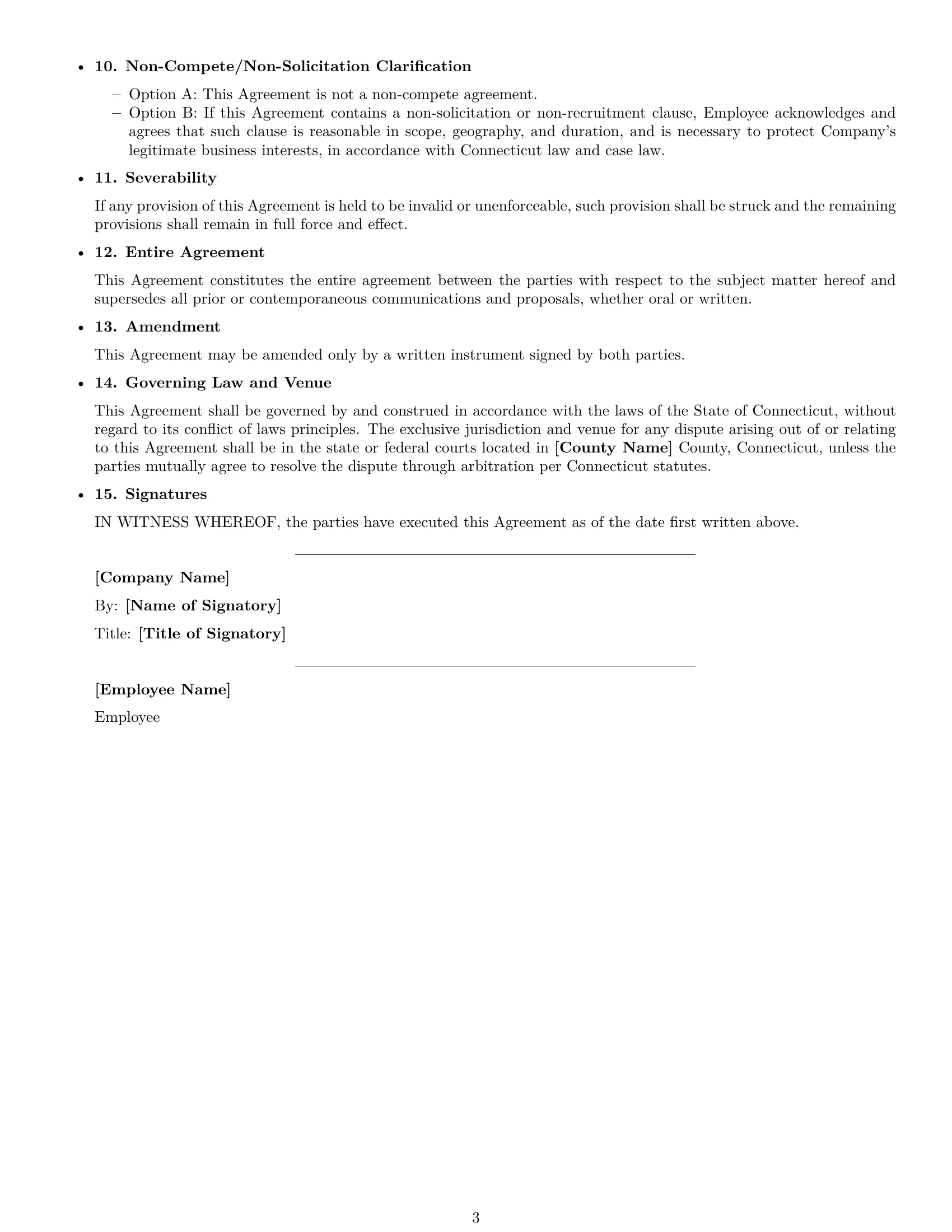 Preview page 3 of Free Connecticut employee nda template