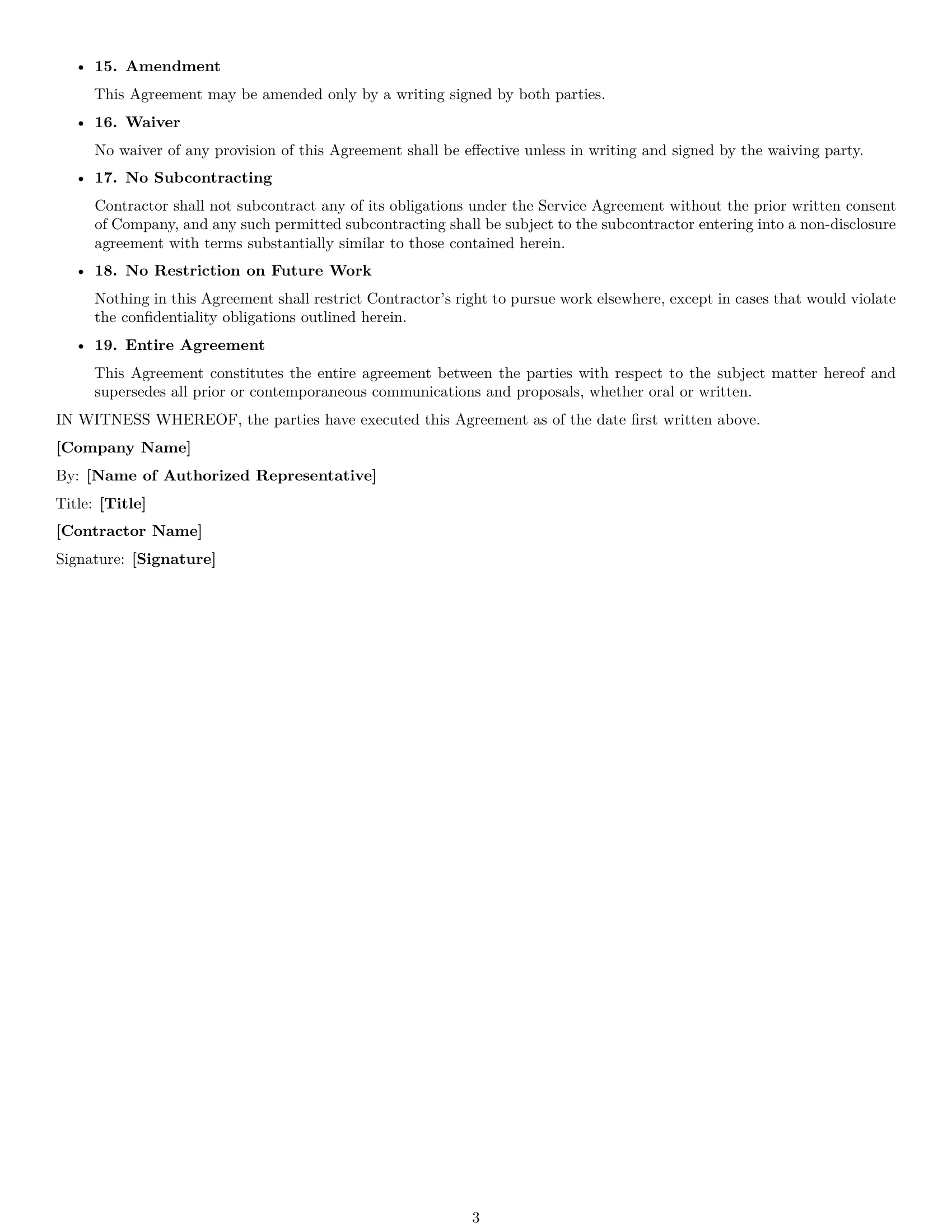 Preview page 3 of Free New Mexico independent contractor nda template