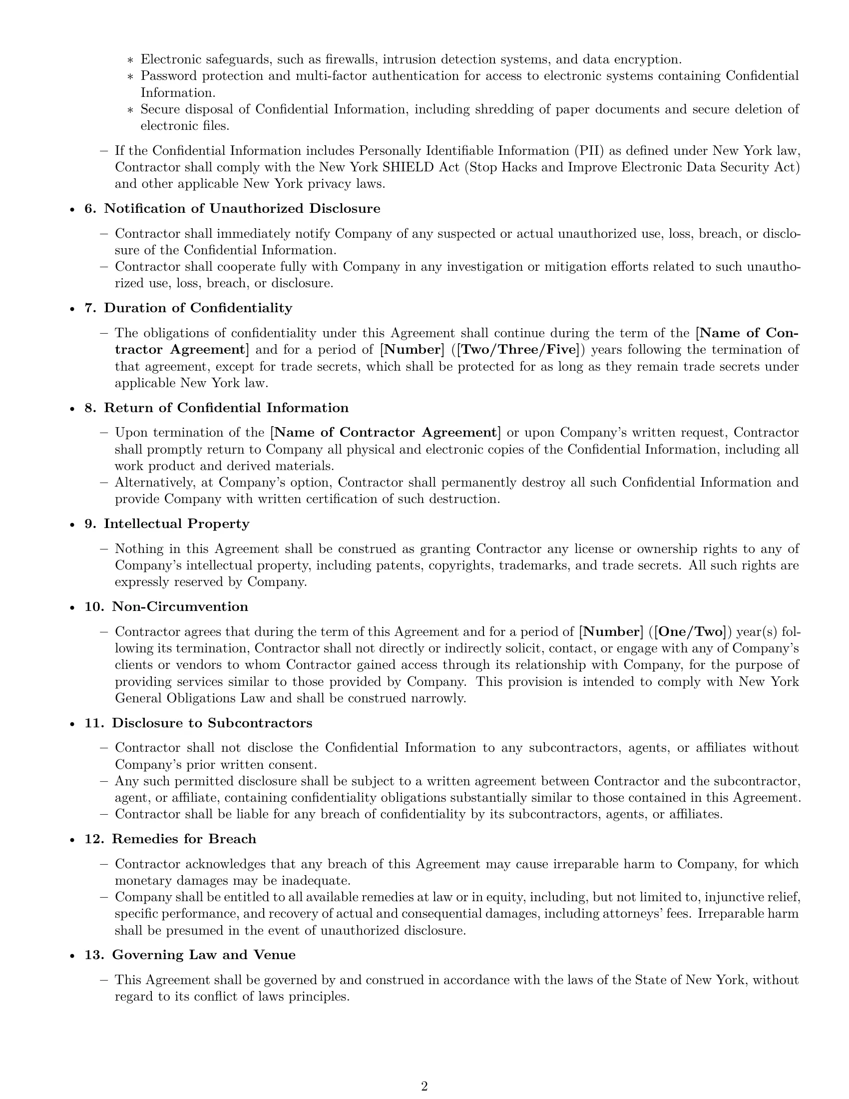 Preview page 2 of Free New York independent contractor nda template