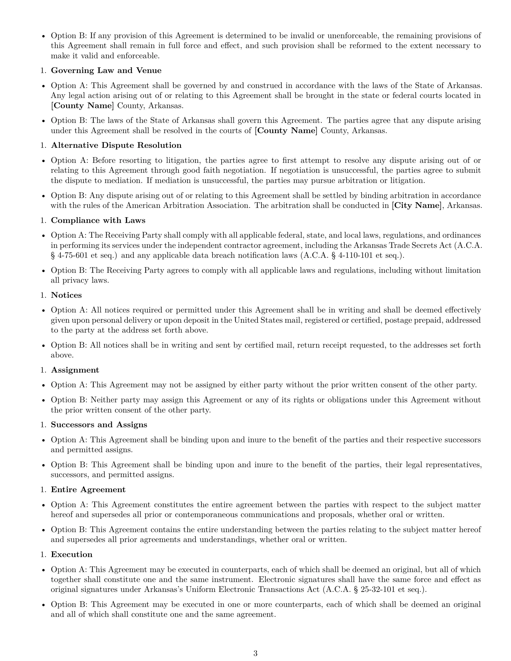 Preview page 3 of Free Arkansas independent contractor nda template