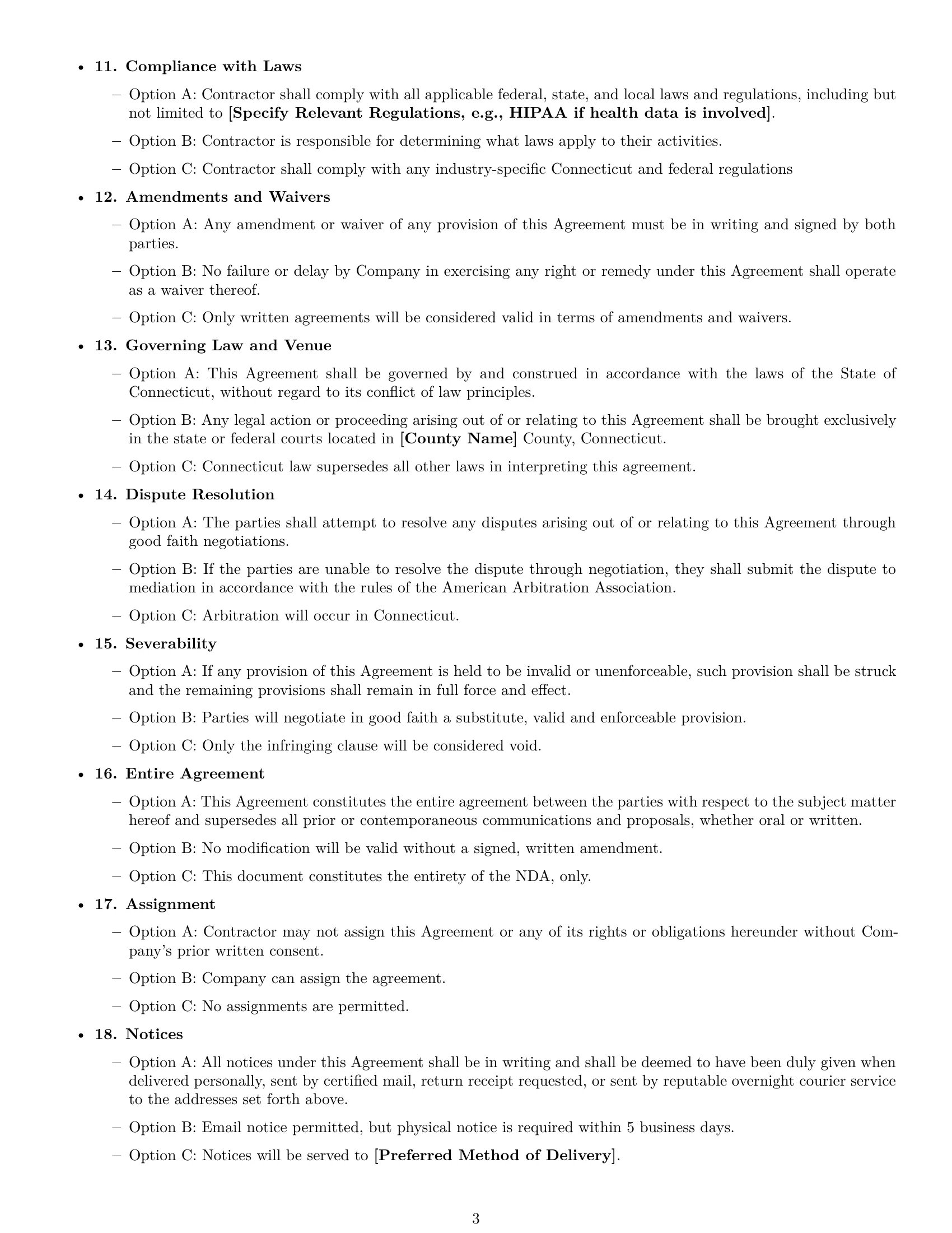 Preview page 3 of Free Connecticut independent contractor nda template