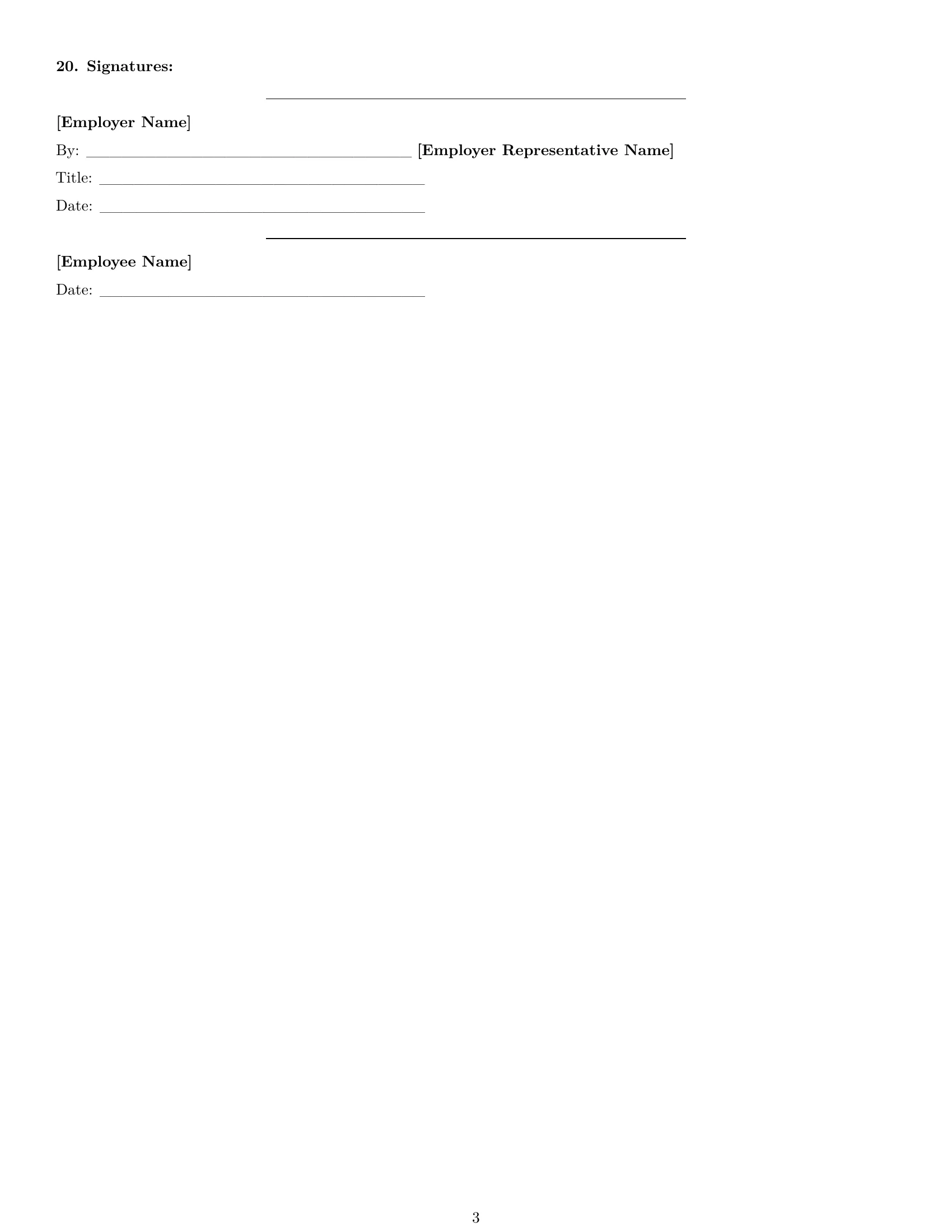 Preview page 3 of Free Maine executive assistant employment contract template