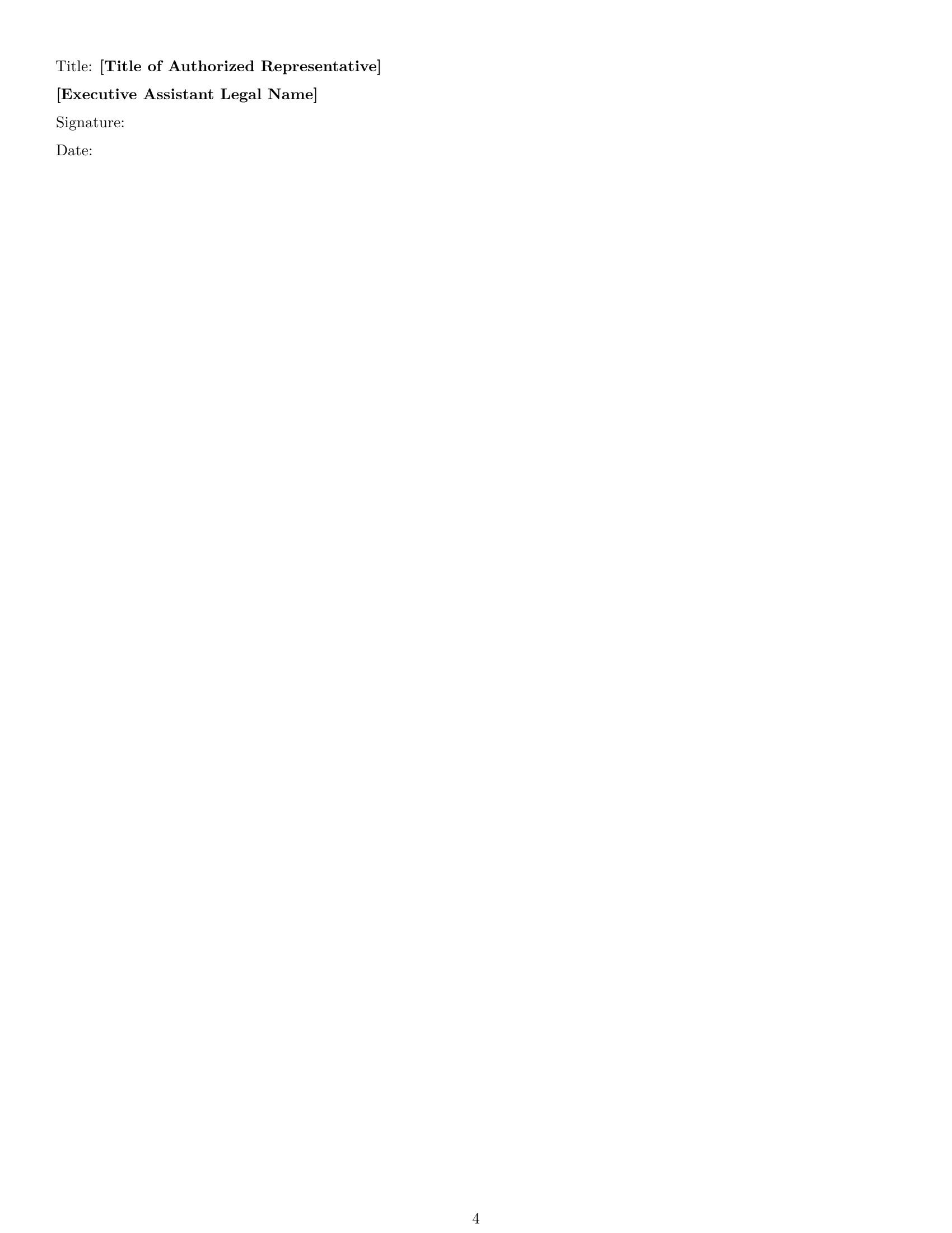 Preview page 4 of Free Arizona executive assistant employment contract template