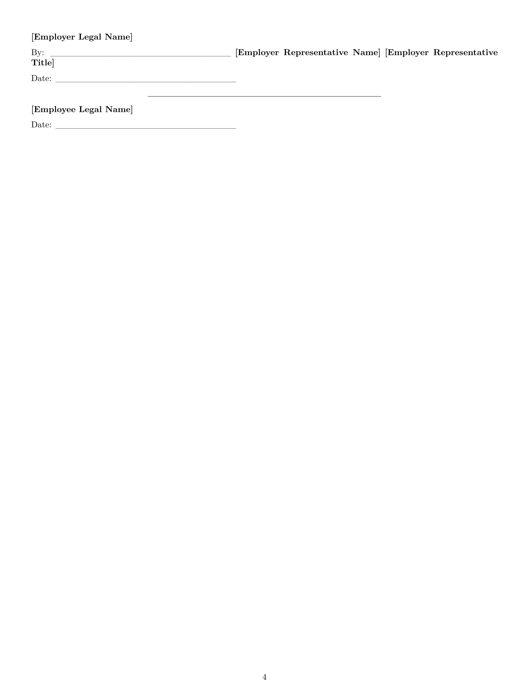 Preview page 4 of Free New Mexico executive assistant employment contract template