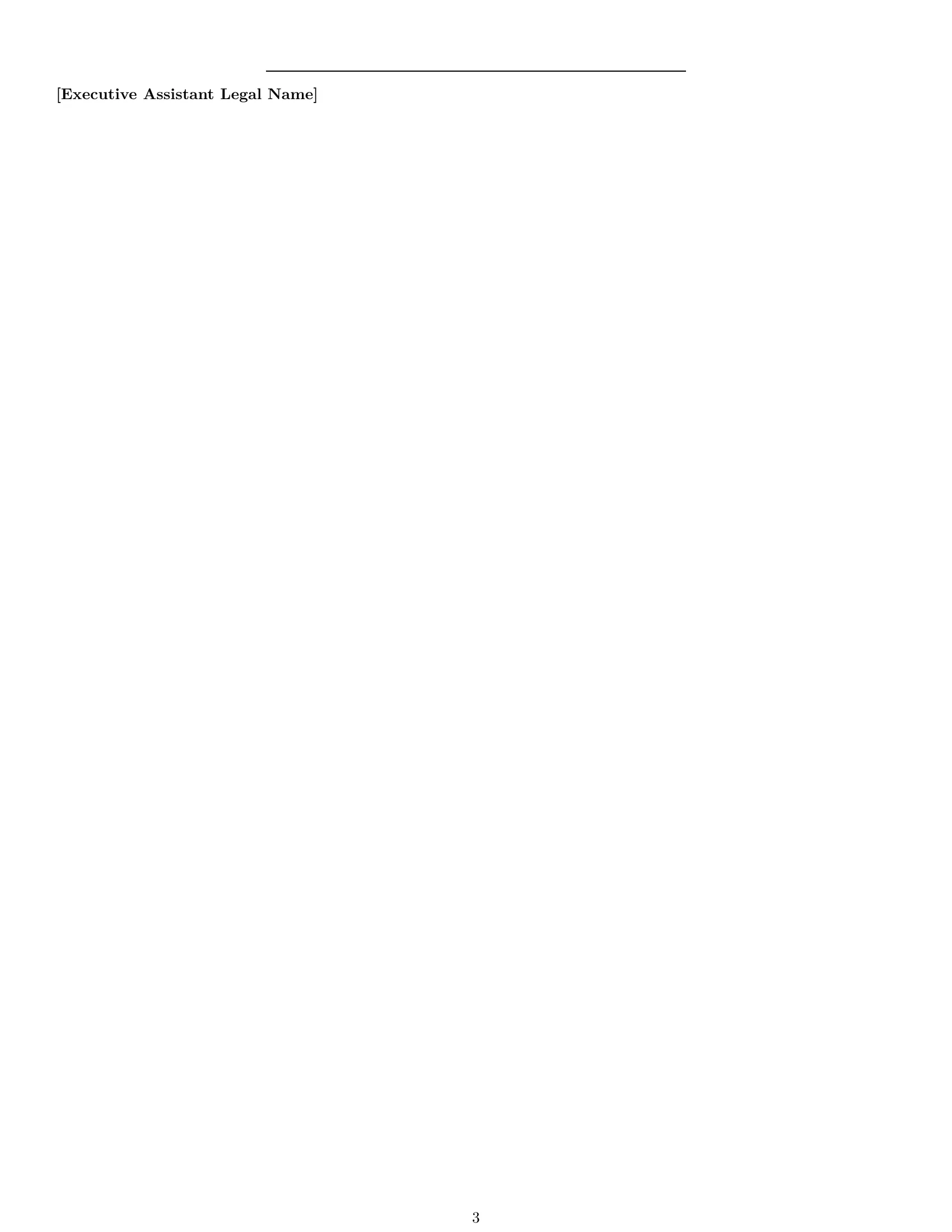Preview page 3 of Free Pennsylvania executive assistant employment contract template