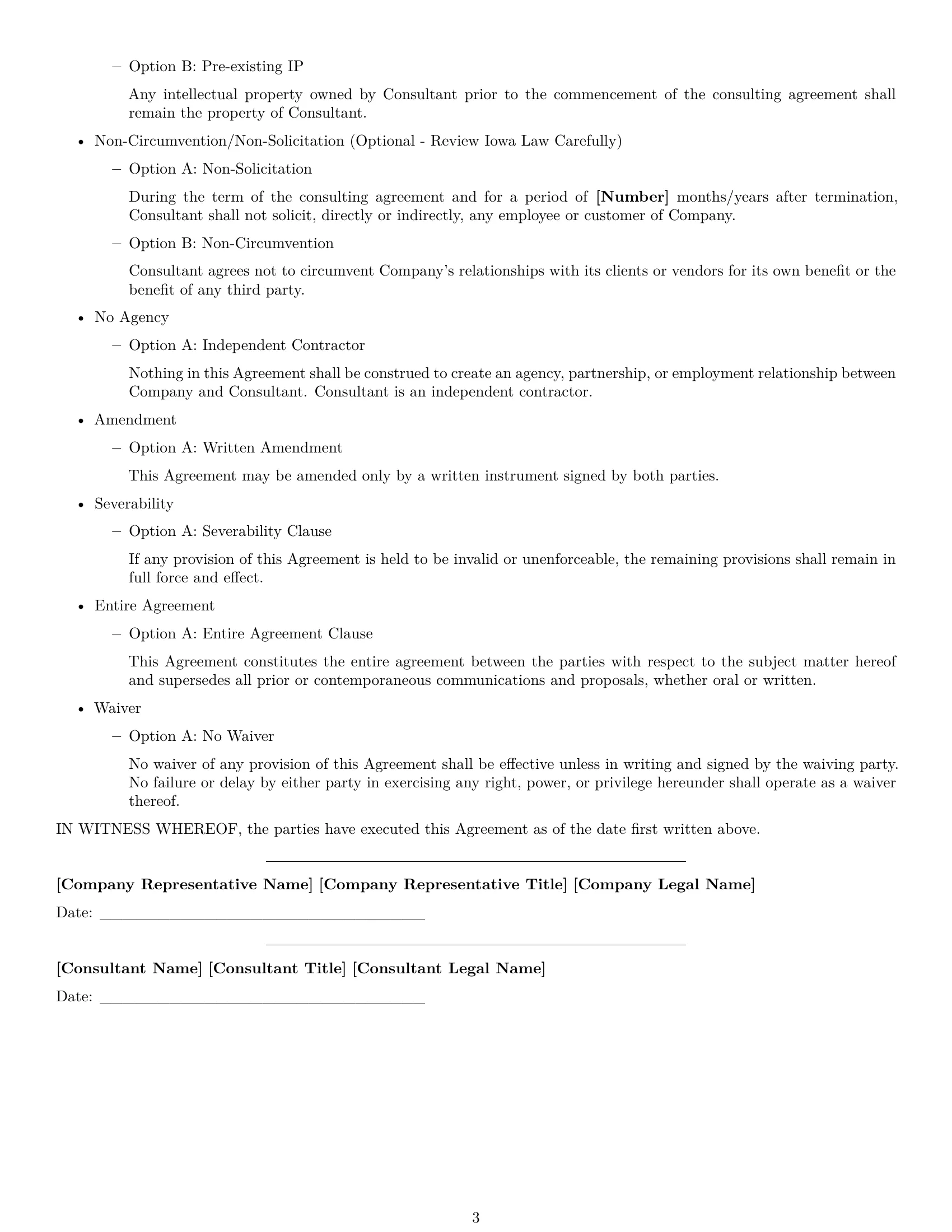 Preview page 3 of Free Iowa consultant nda template