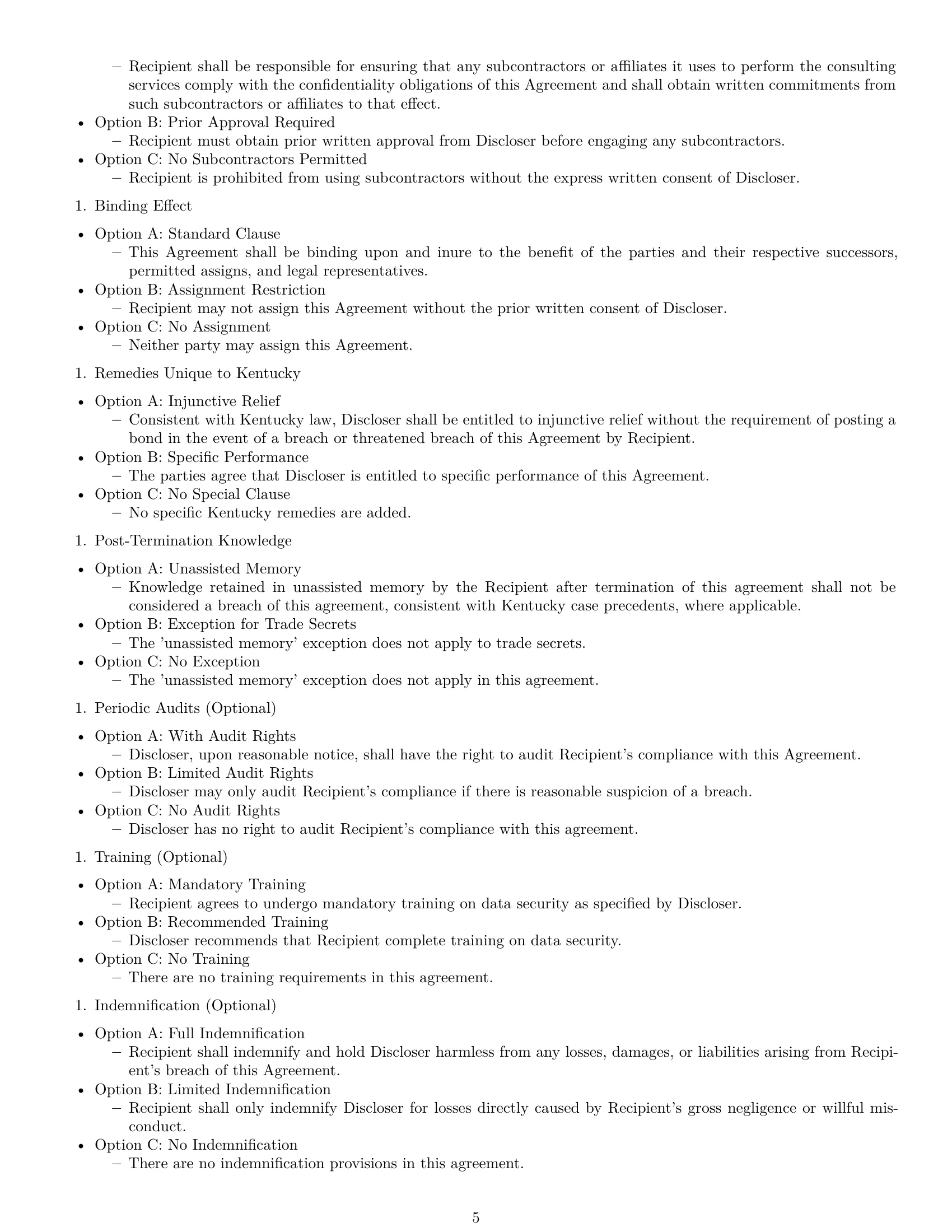 Preview page 5 of Free Kentucky consultant nda template