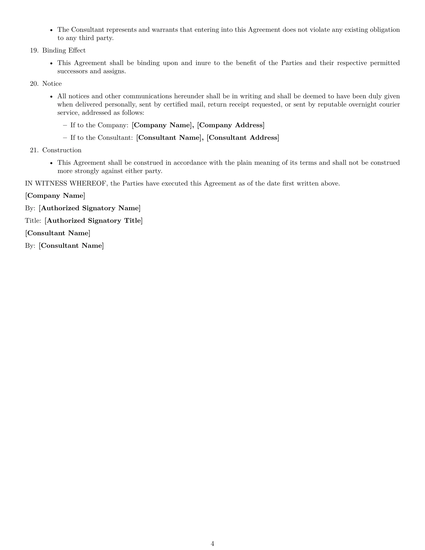 Preview page 4 of Free Minnesota consultant nda template