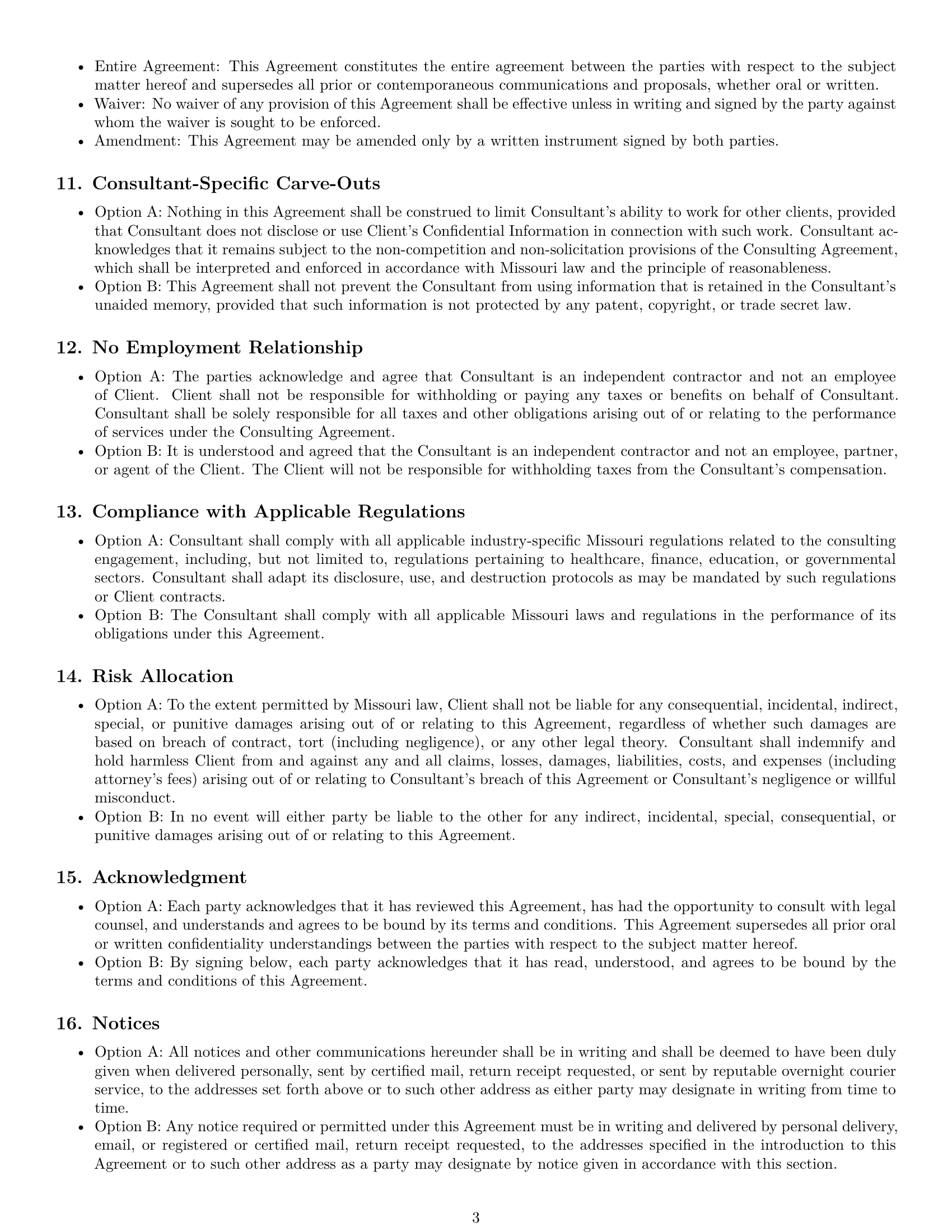 Preview page 3 of Free Missouri consultant nda template