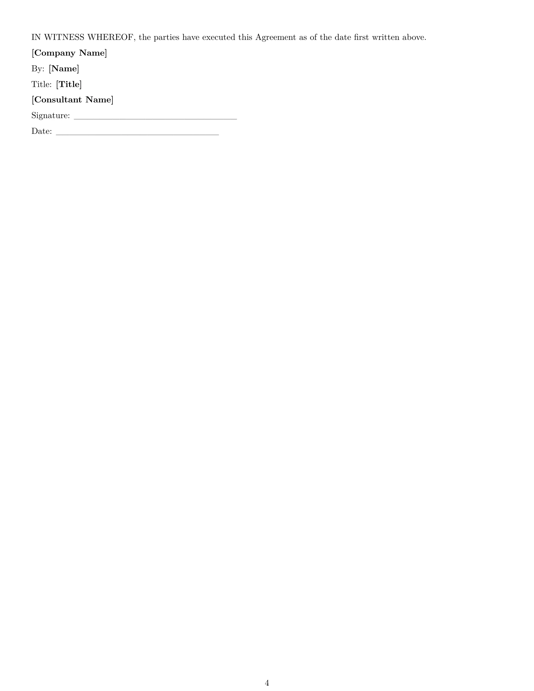 Preview page 4 of Free New Hampshire consultant nda template