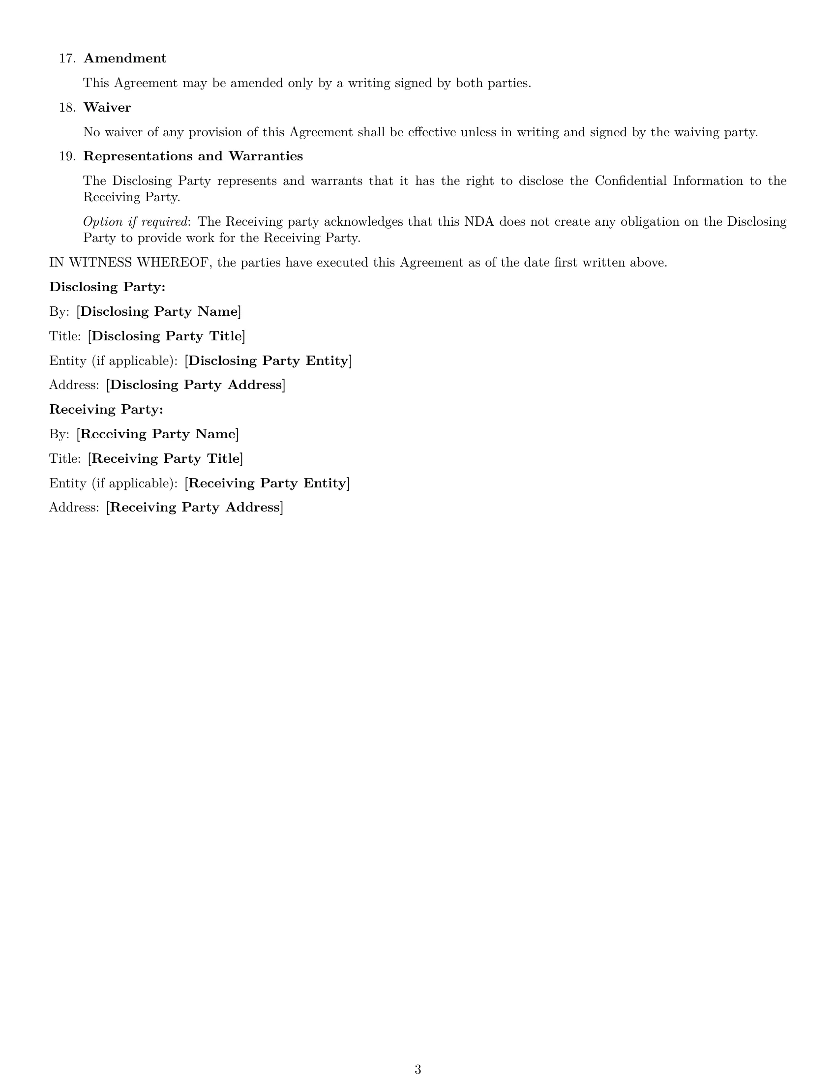 Preview page 3 of Free Oregon consultant nda template