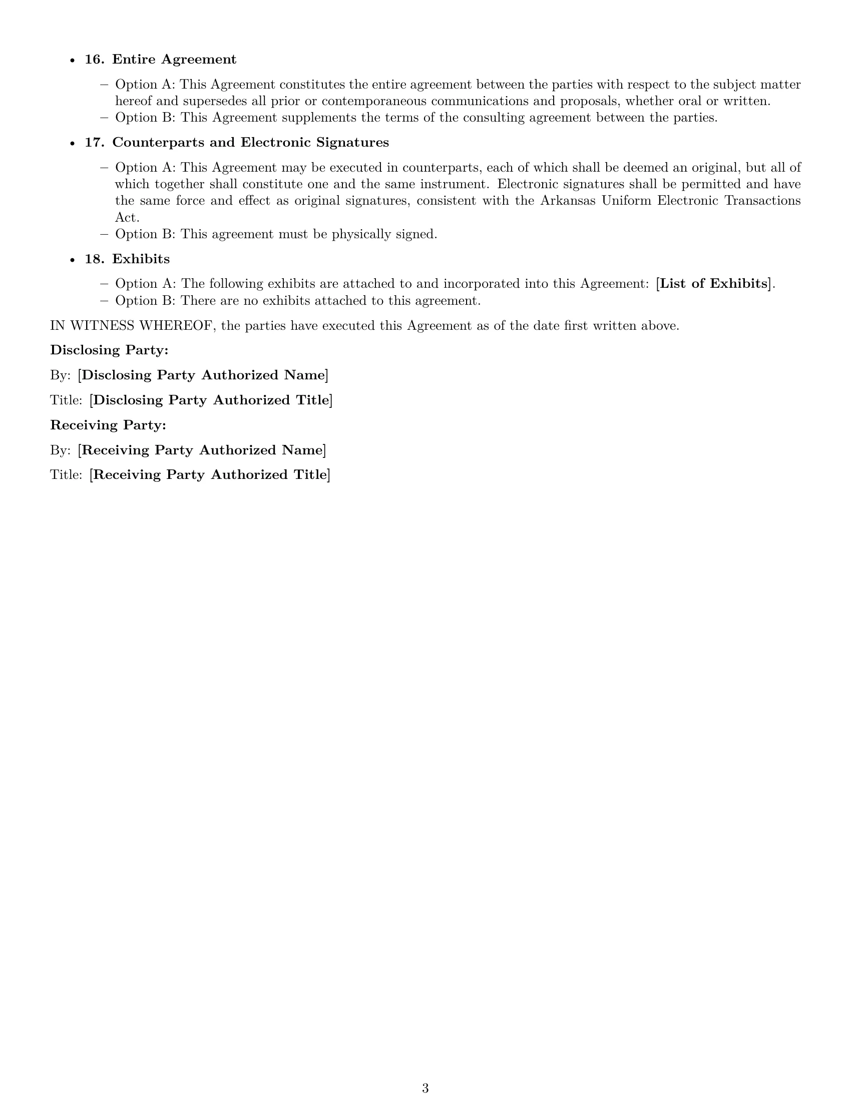 Preview page 3 of Free Arkansas consultant nda template