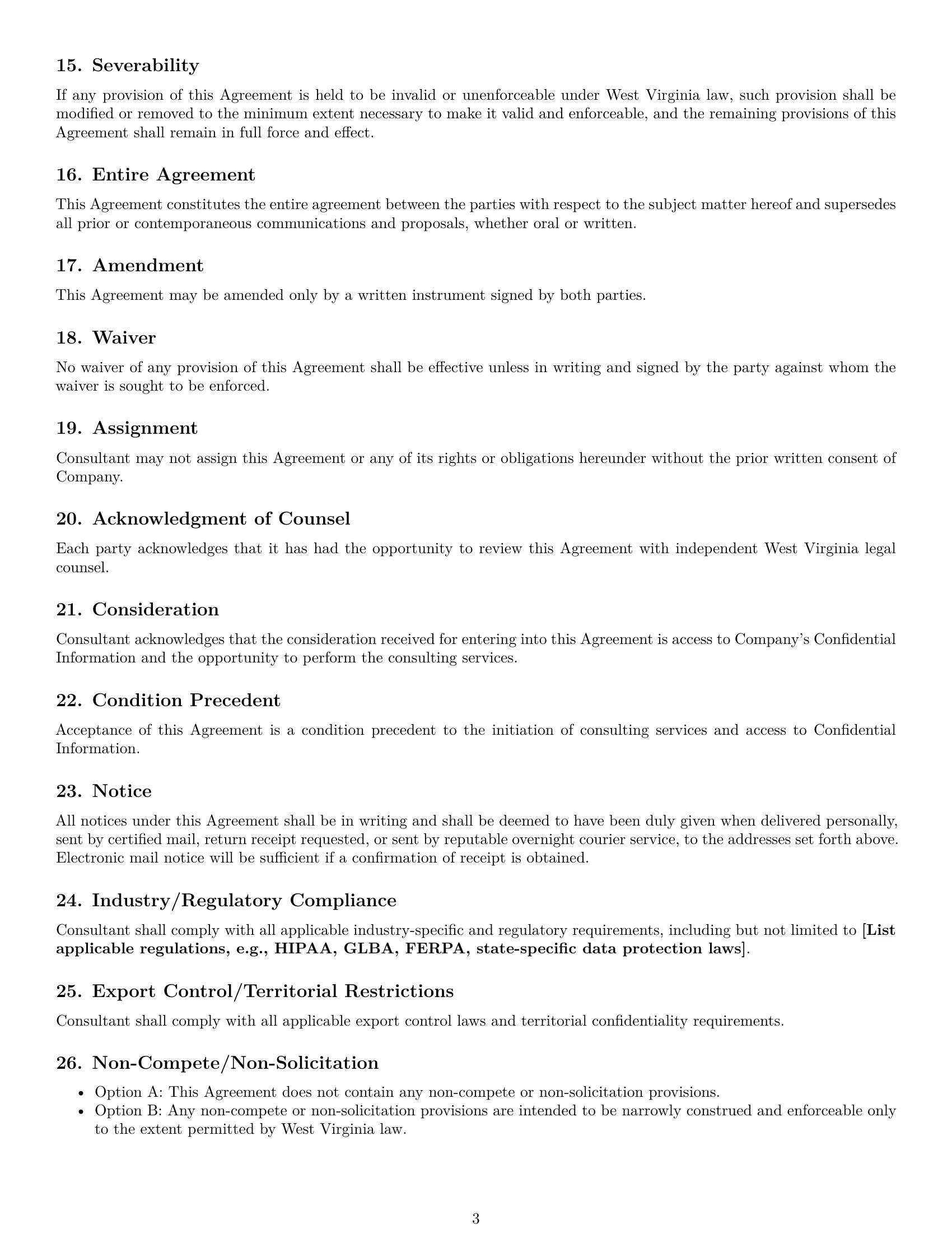 Preview page 3 of Free West Virginia consultant nda template
