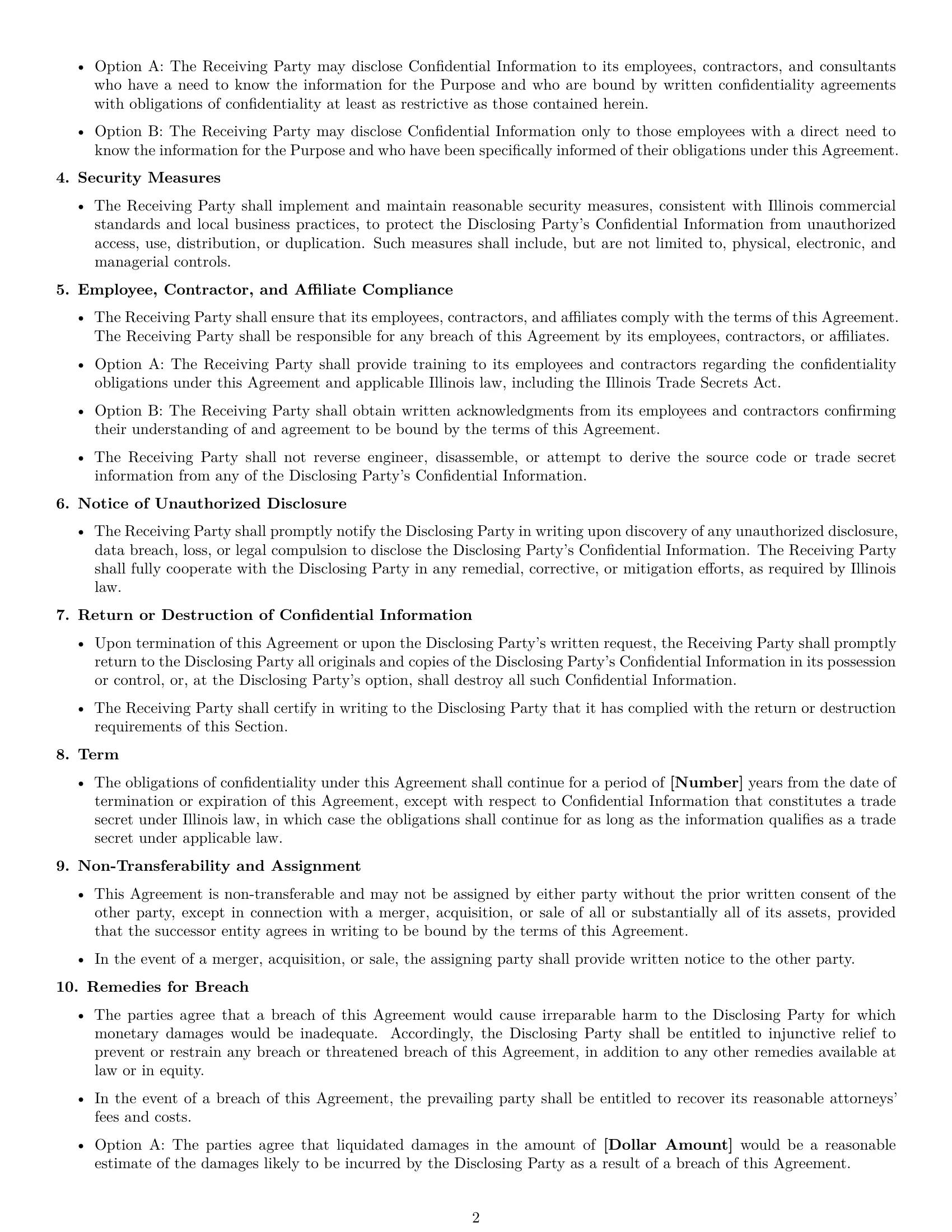 Preview page 2 of Free Illinois mutual nda template