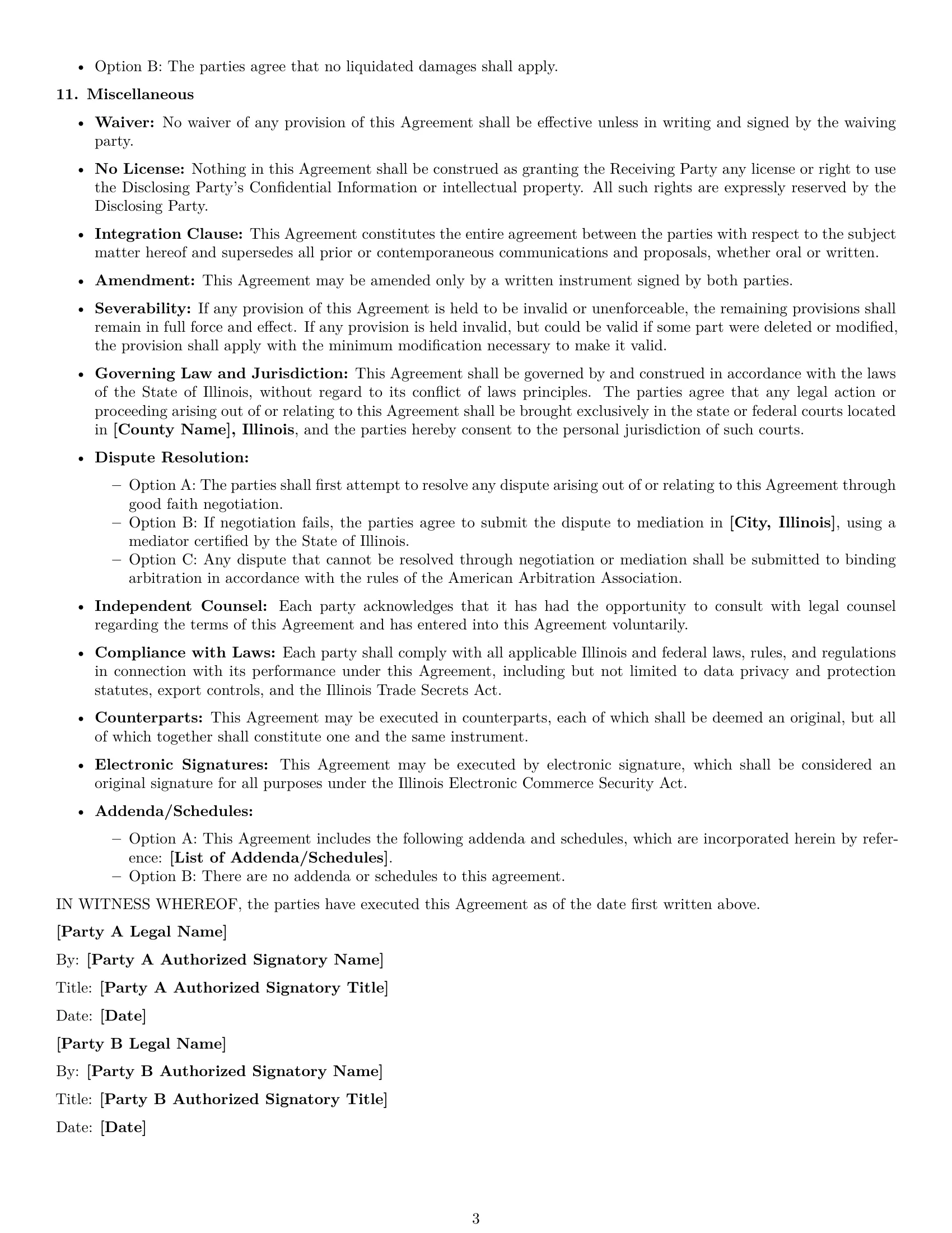 Preview page 3 of Free Illinois mutual nda template