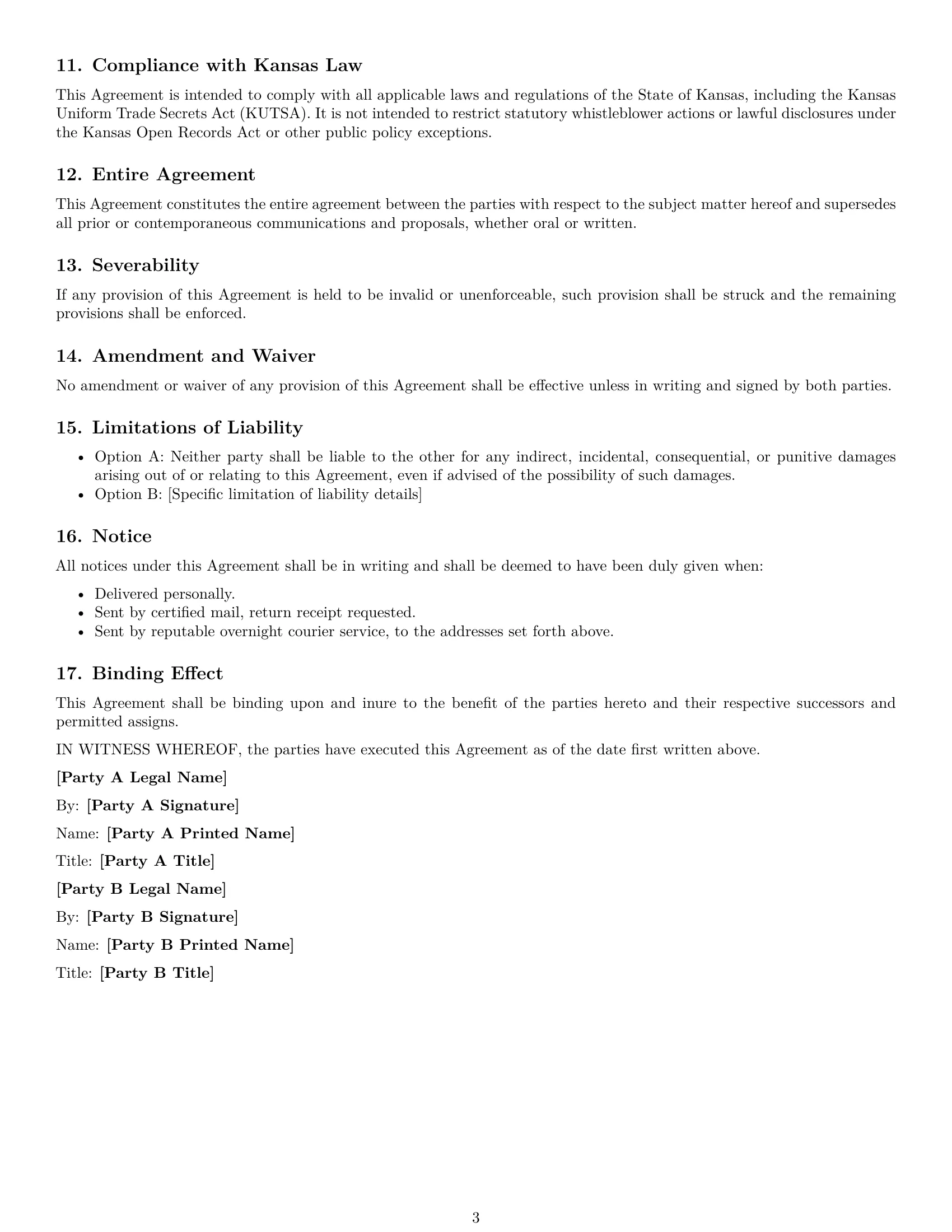 Preview page 3 of Free Kansas mutual nda template