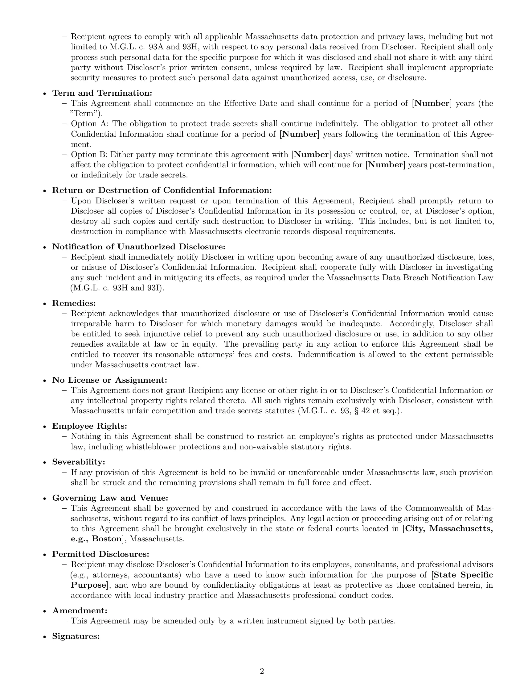Preview page 2 of Free Massachusetts mutual nda template