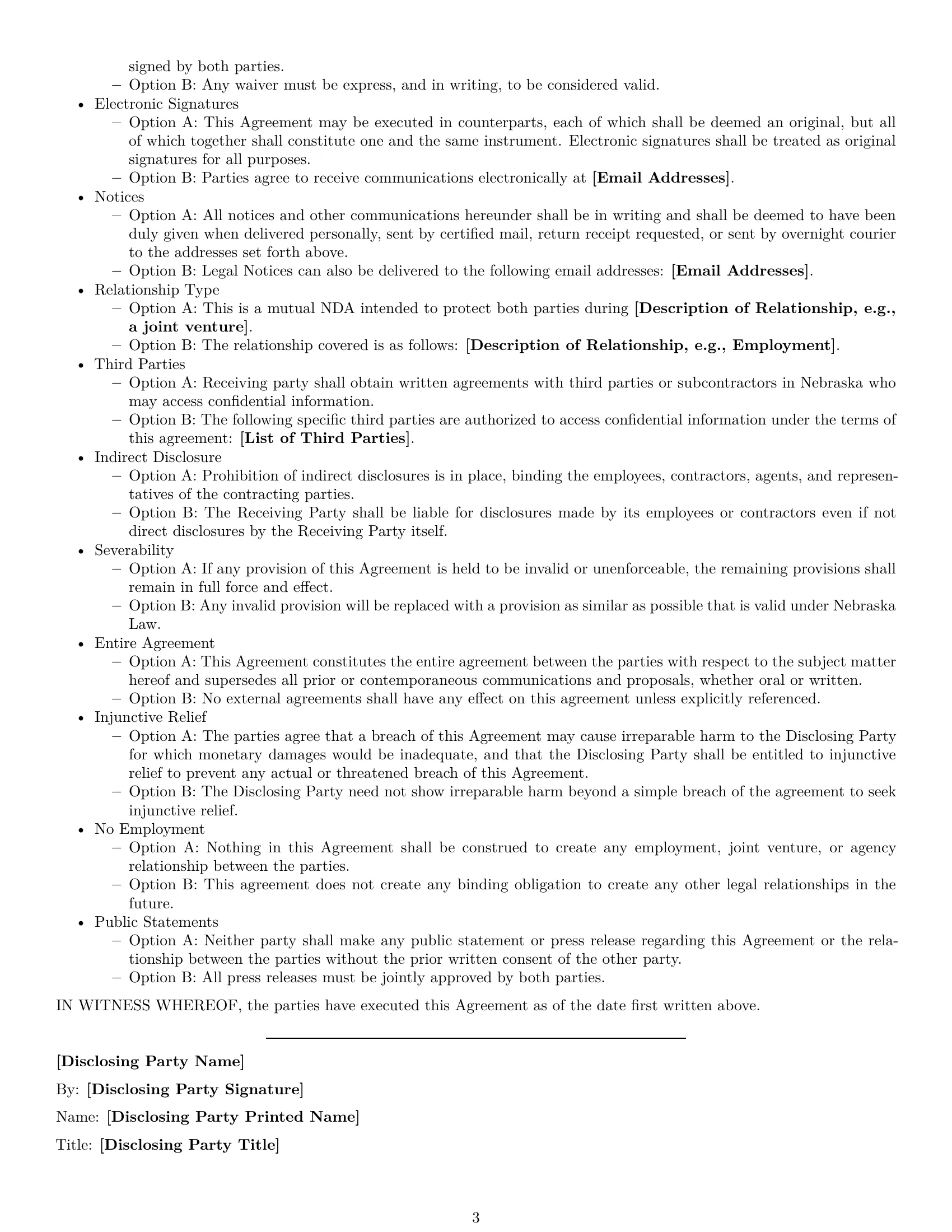 Preview page 3 of Free Nebraska mutual nda template