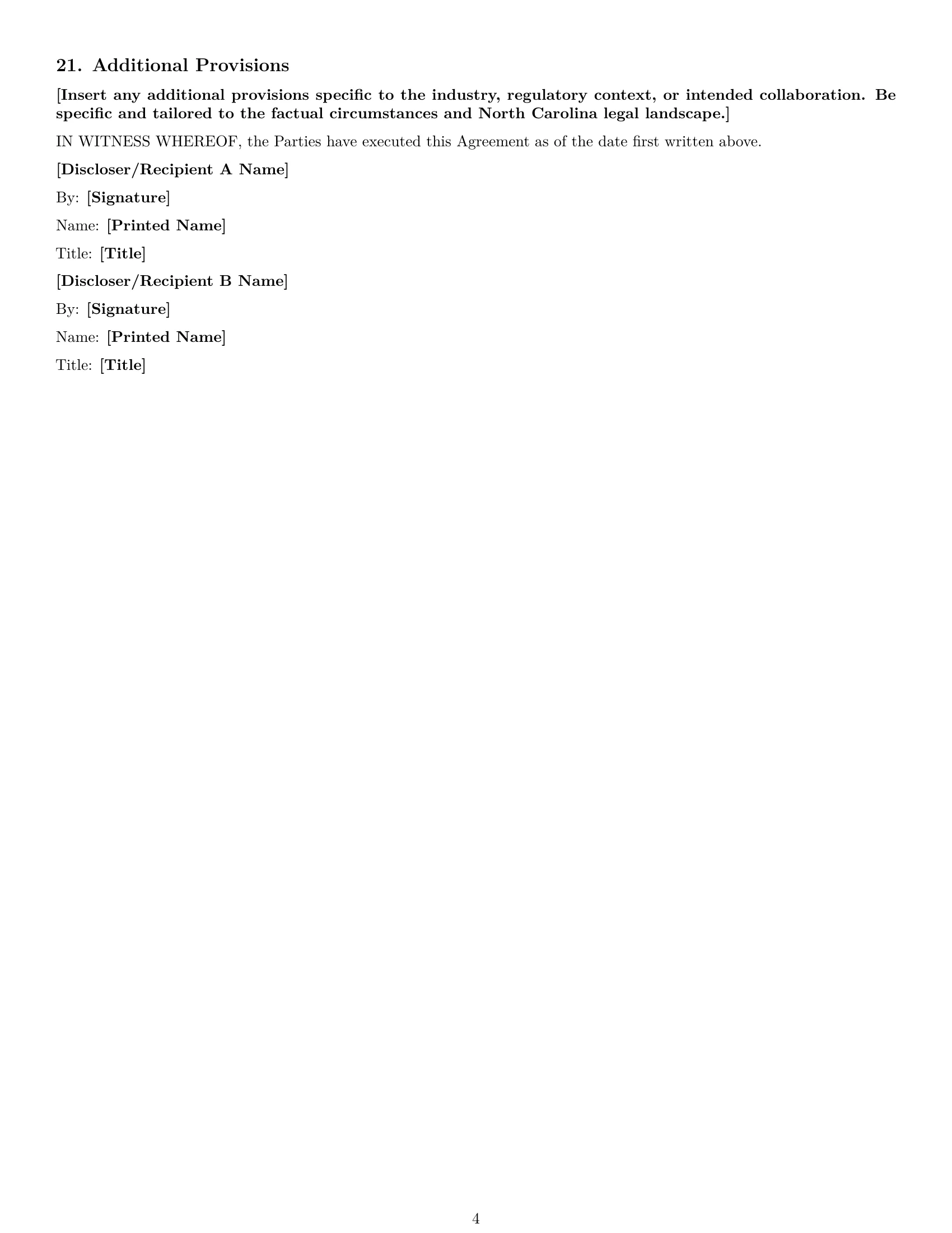 Preview page 4 of Free North Carolina mutual nda template