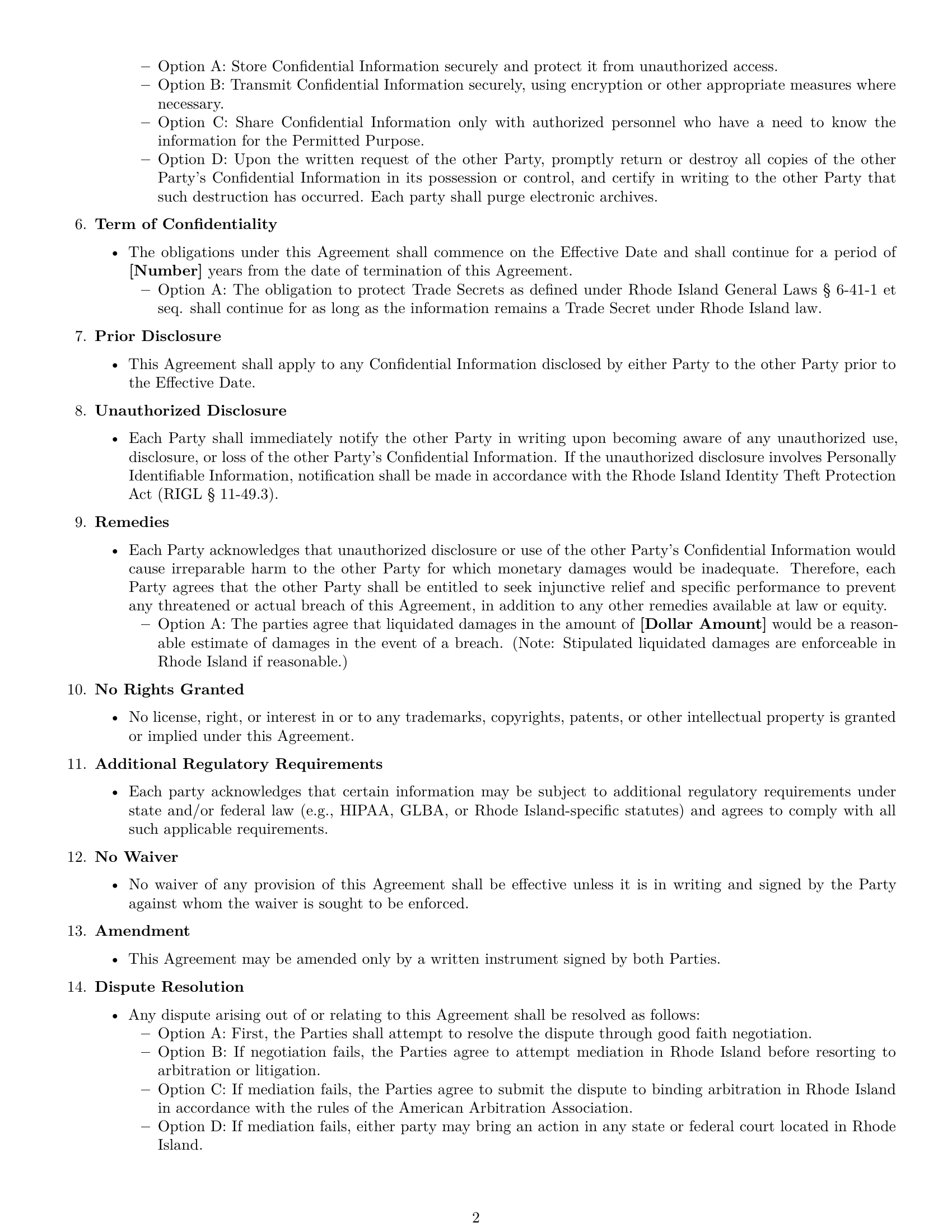 Preview page 2 of Free Rhode Island mutual nda template
