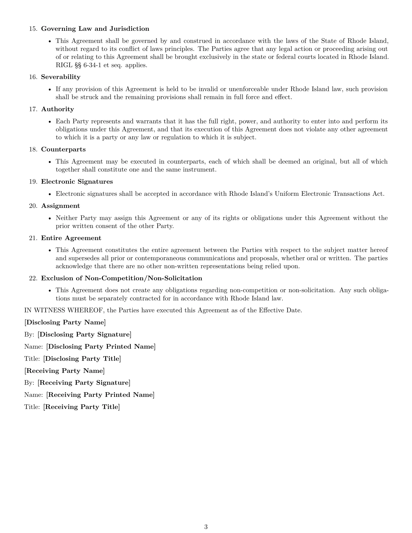 Preview page 3 of Free Rhode Island mutual nda template