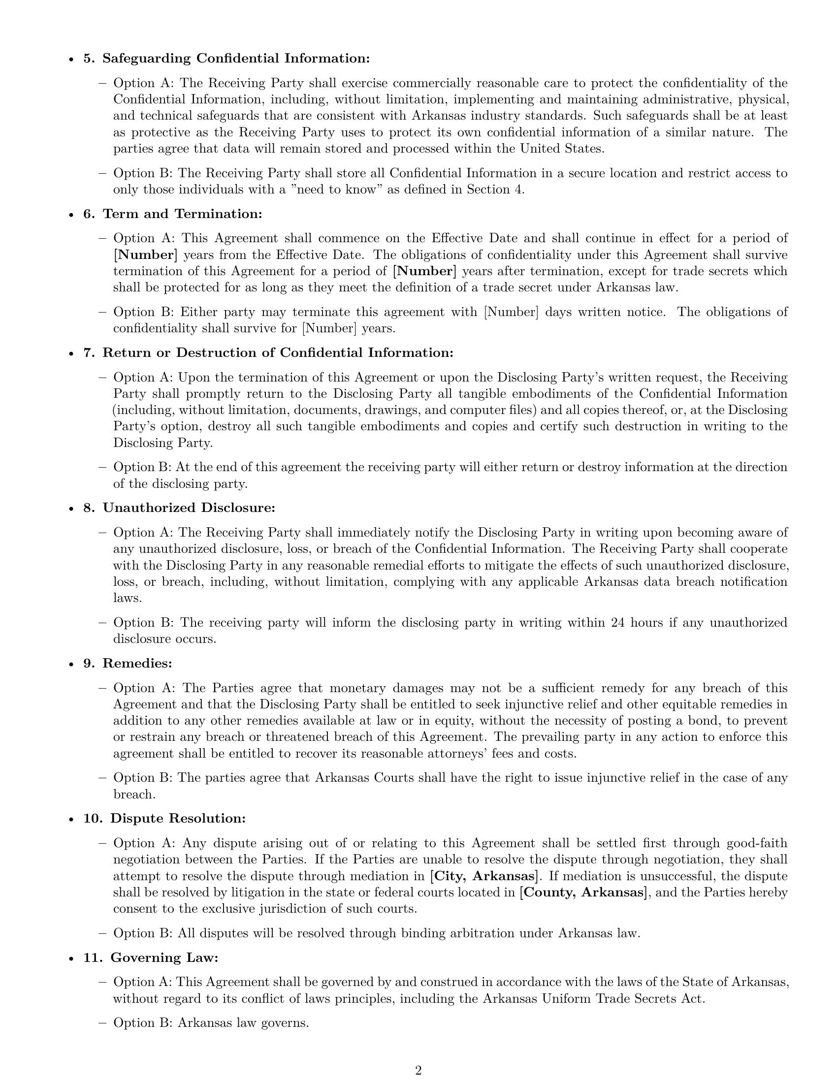 Preview page 2 of Free Arkansas mutual nda template