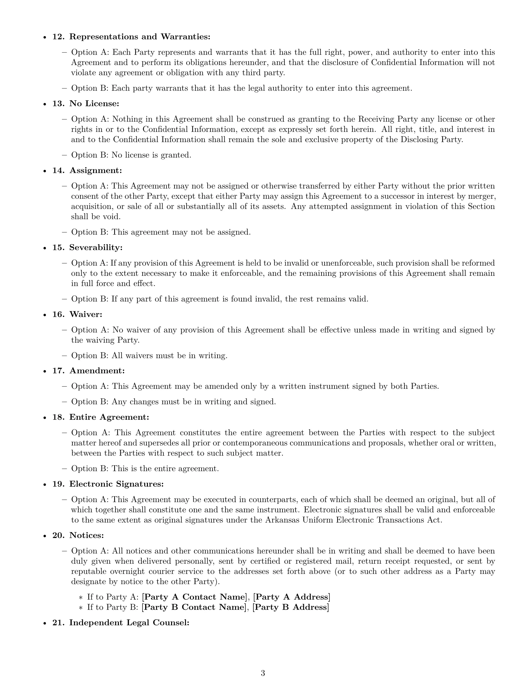 Preview page 3 of Free Arkansas mutual nda template