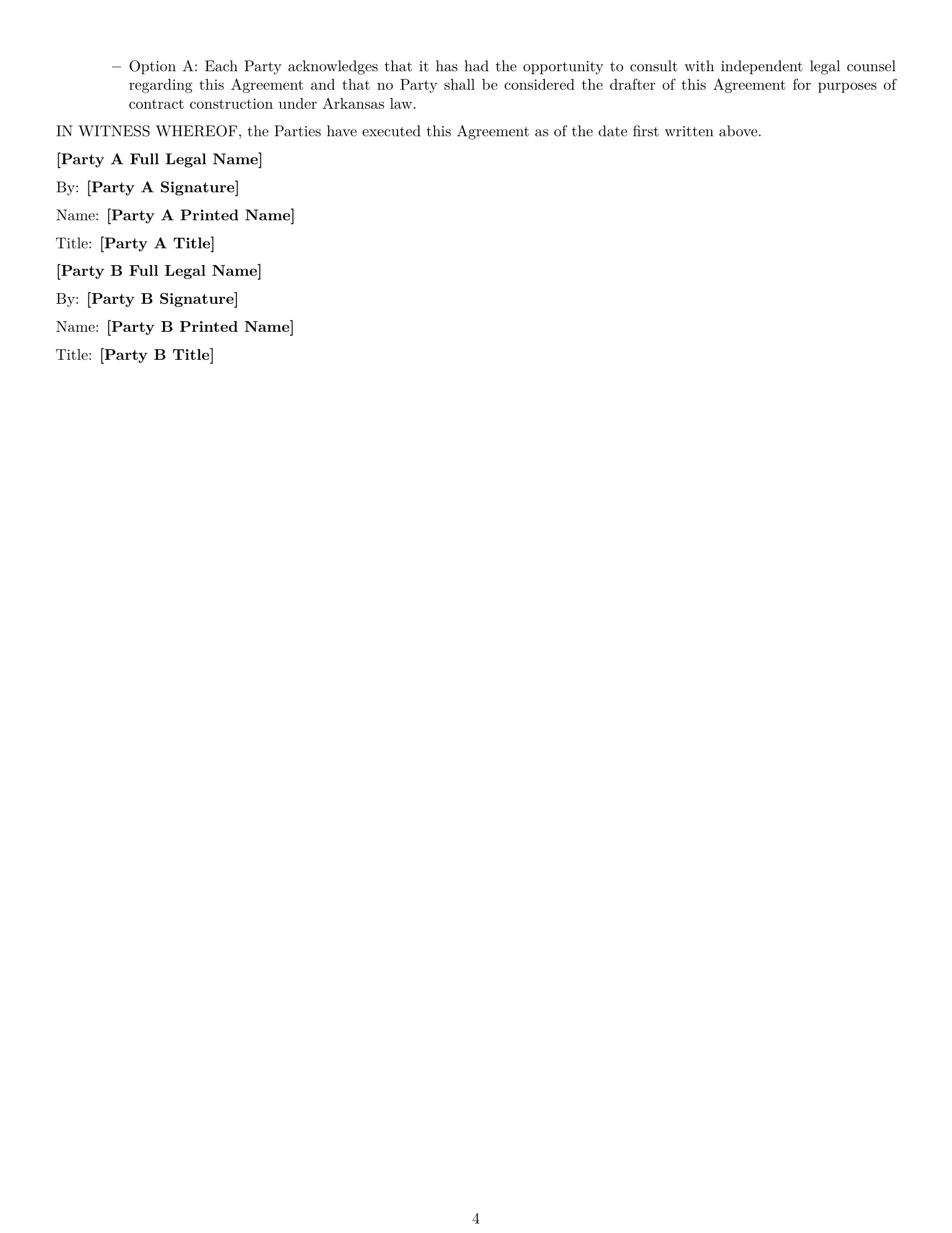Preview page 4 of Free Arkansas mutual nda template